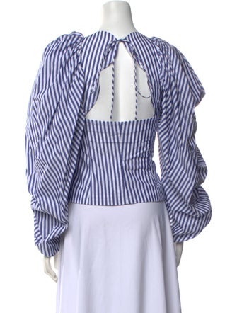 Rosie Assoulin Striped V-Neck Blouse