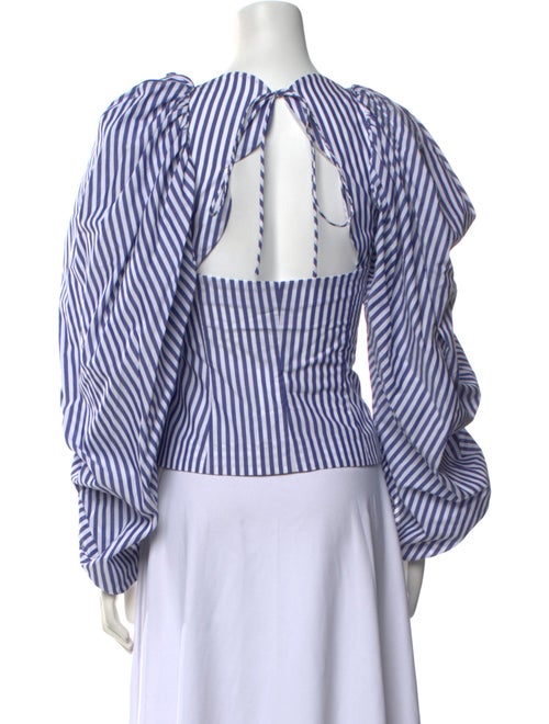 Rosie Assoulin Striped V-Neck Blouse