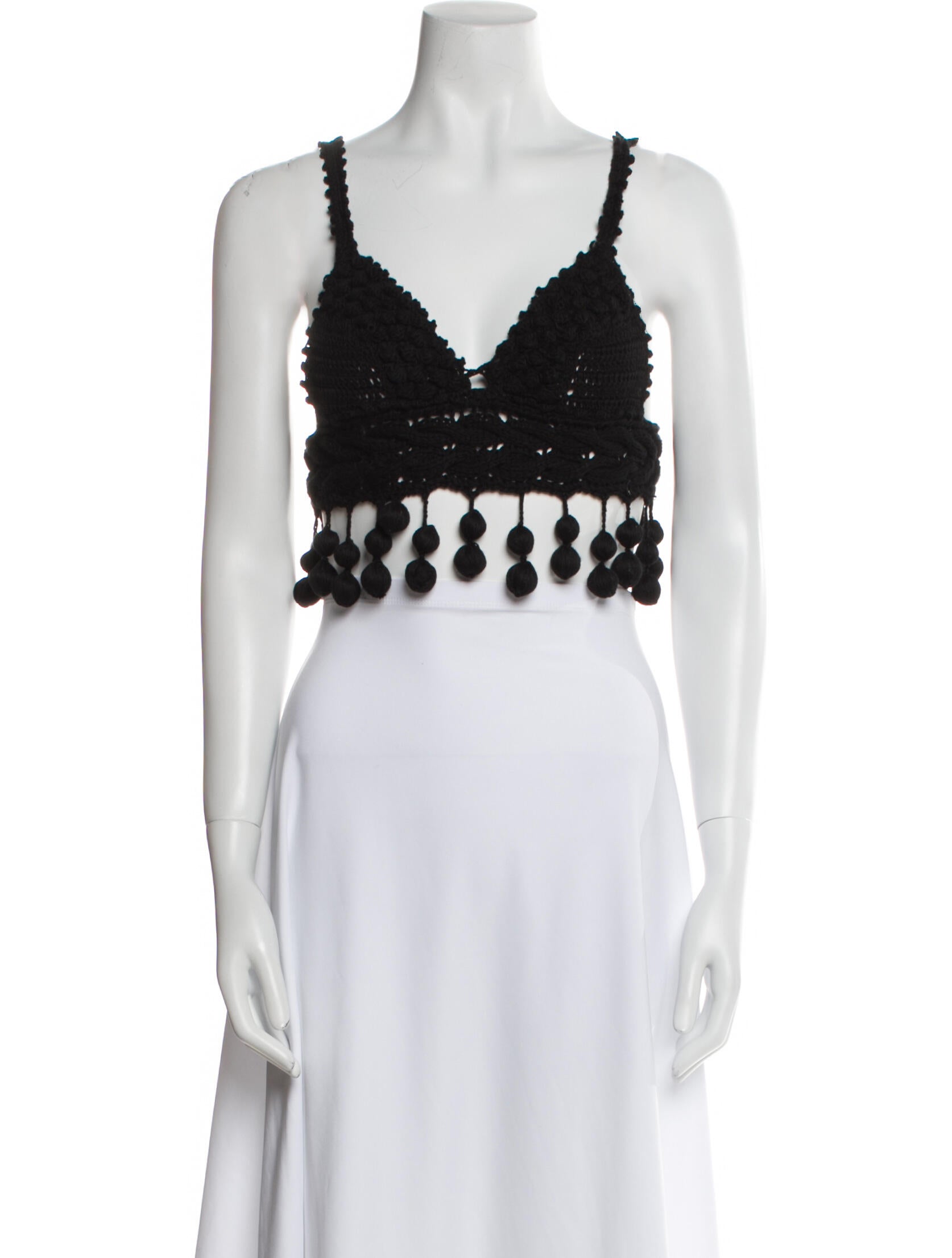 Rosie Assoulin V-Neck Sleeveless Crop Top