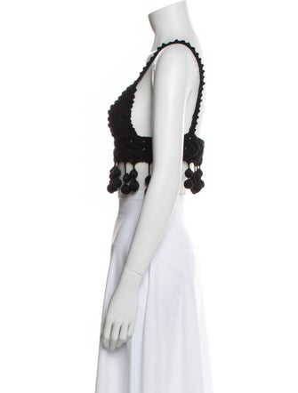 Rosie Assoulin V-Neck Sleeveless Crop Top