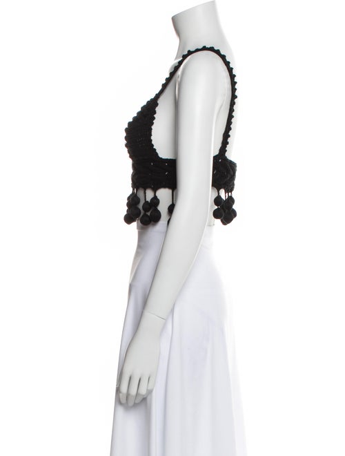 Rosie Assoulin V-Neck Sleeveless Crop Top