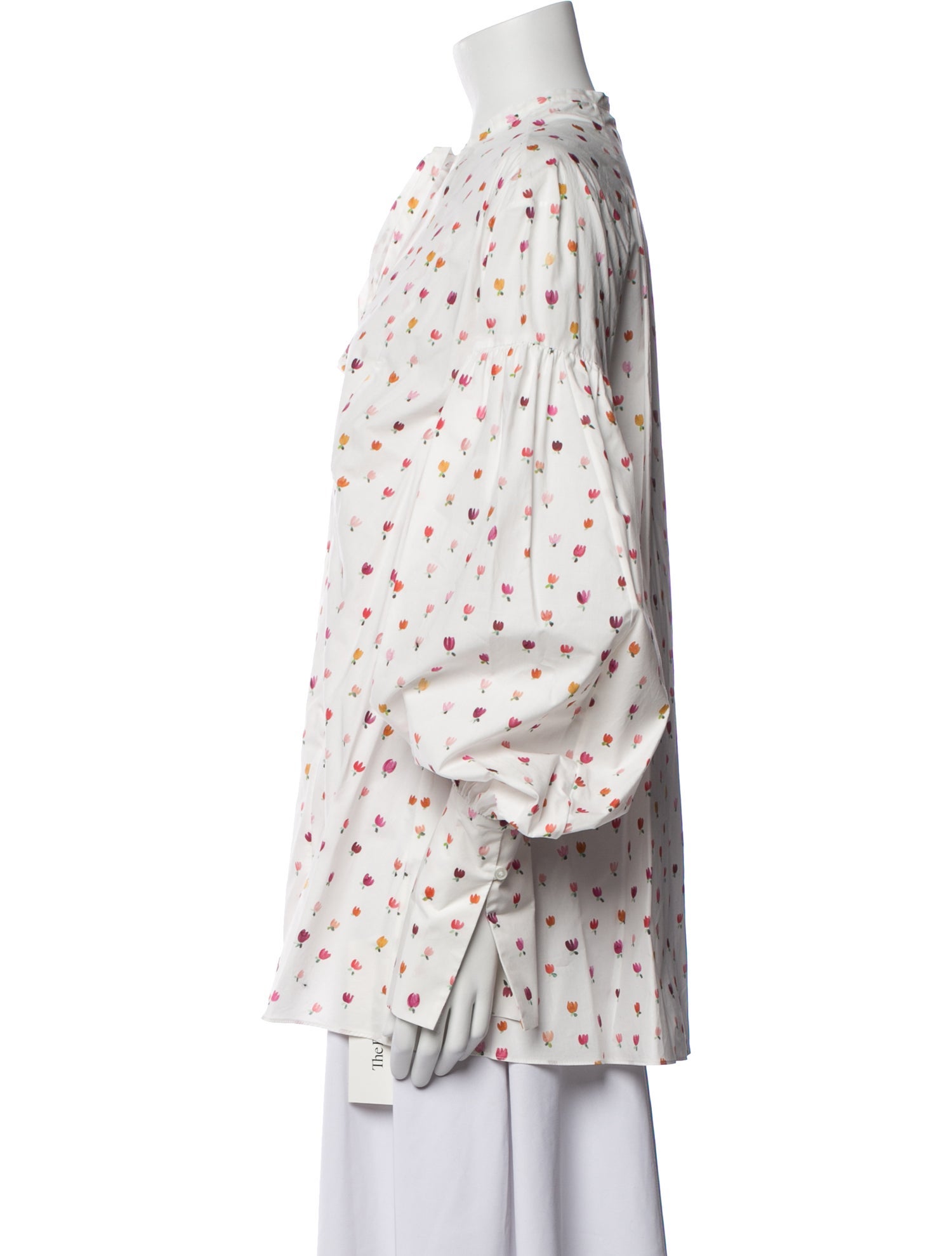 Rosie Assoulin Floral Print Long Sleeve Button-Up Top w/ Tags