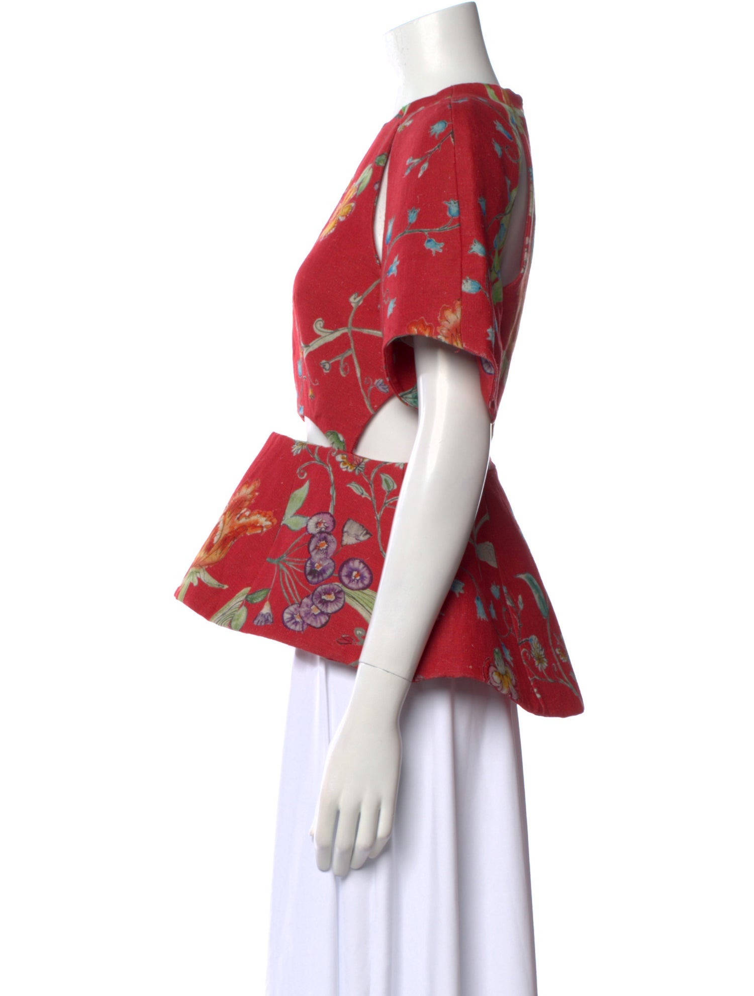 Rosie Assoulin Linen Floral Print Blouse w/ Tags