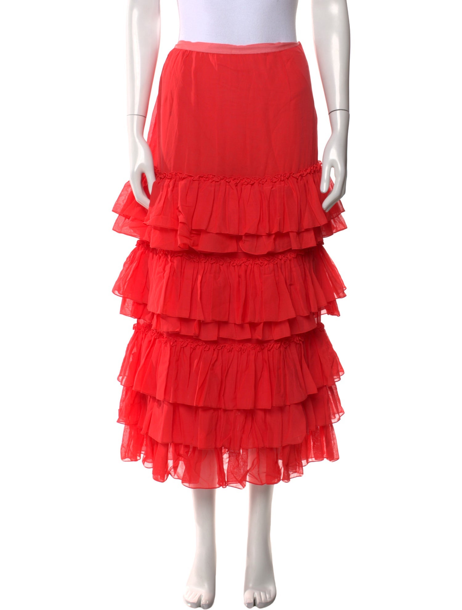 Rosie Assoulin Ruffle Embellishment Midi Length Skirt