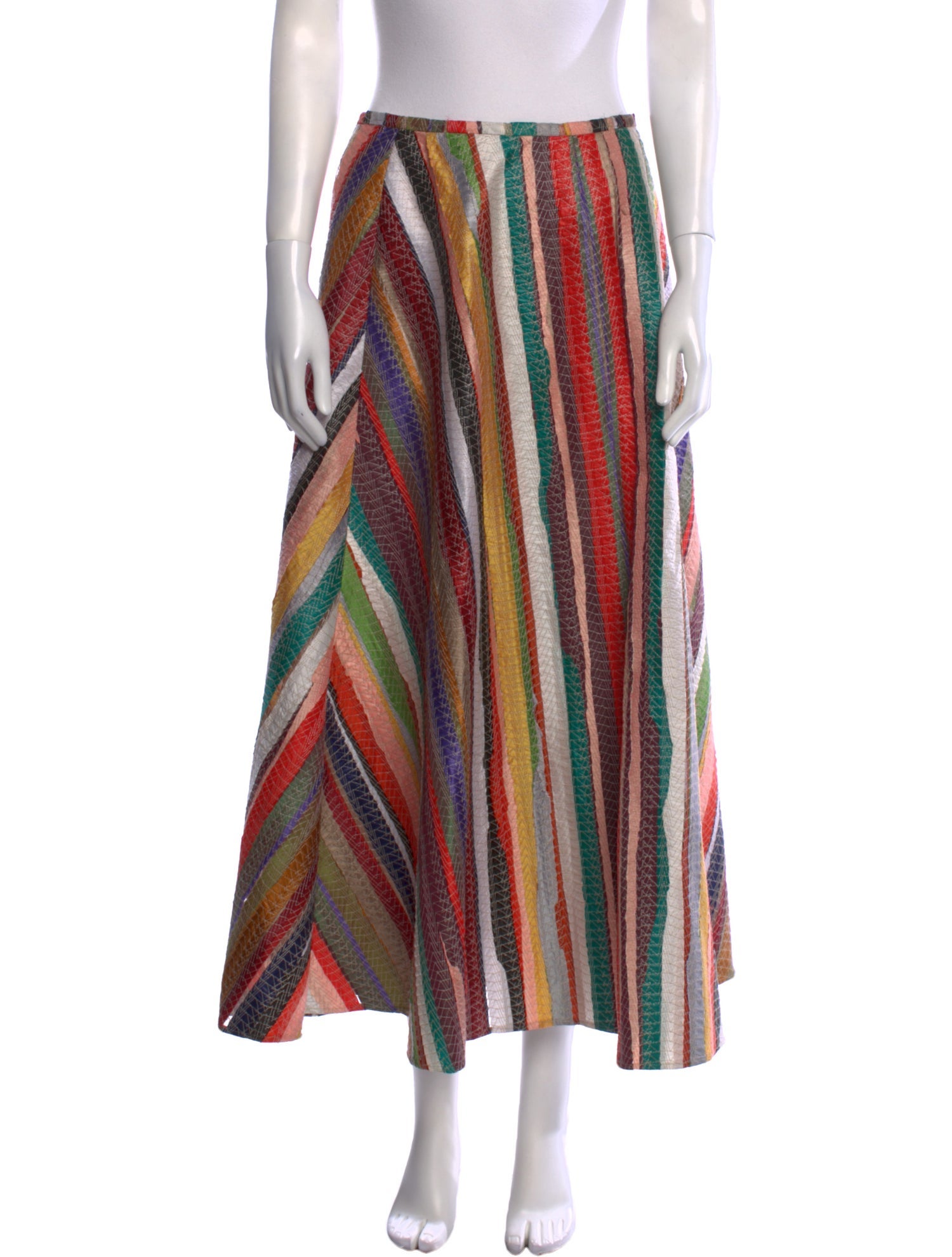 Rosie Assoulin Striped Midi Length Skirt
