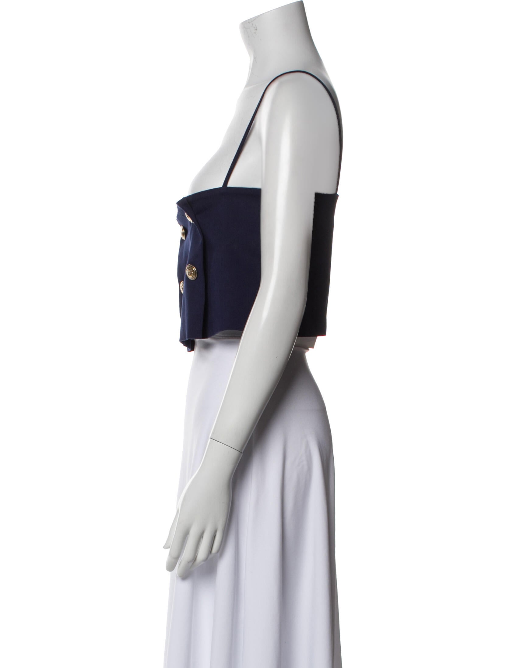 Rosie Assoulin Printed Square Neckline Crop Top