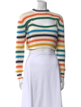 Rosie Assoulin Striped Crew Neck Sweater