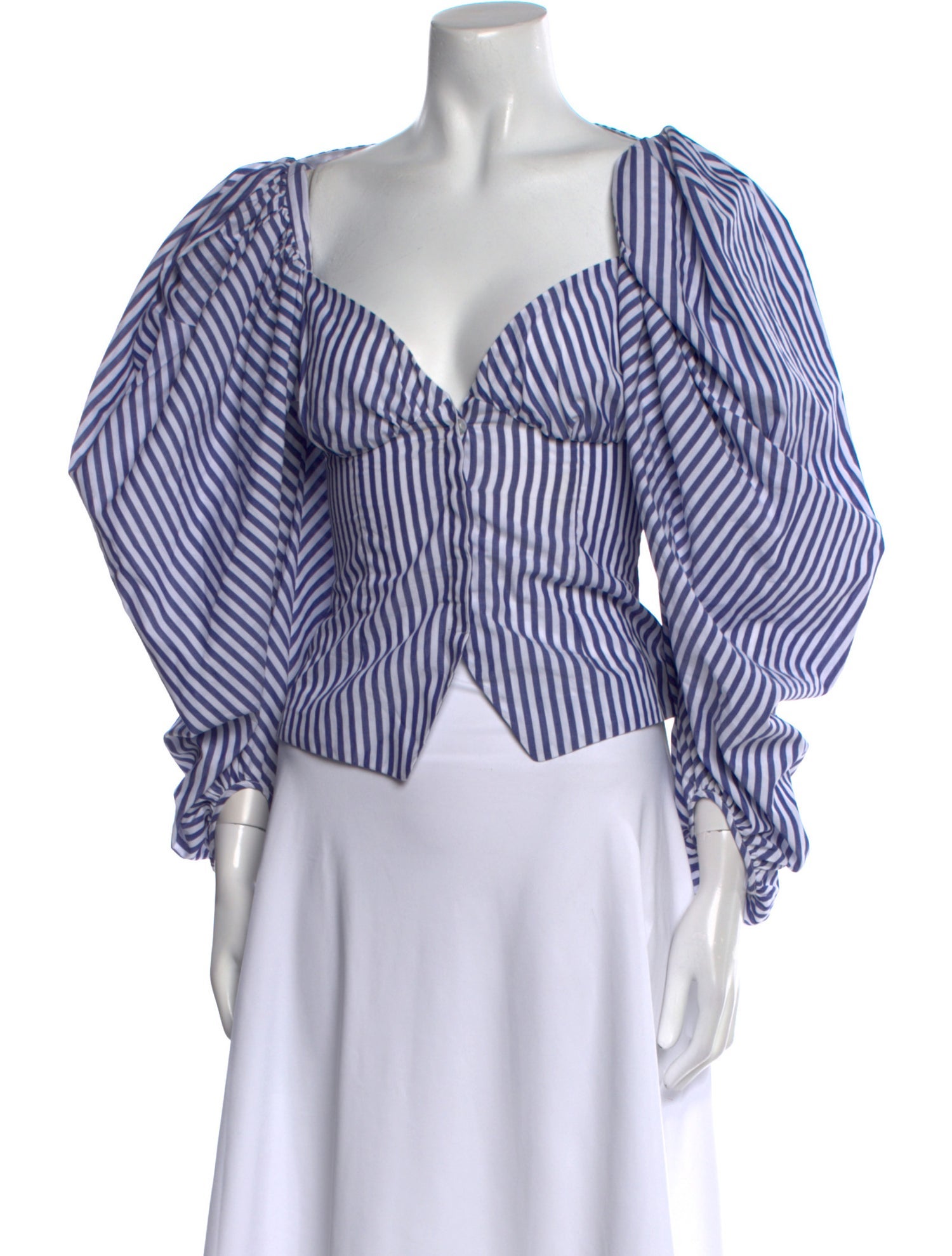 Rosie Assoulin Striped V-Neck Top