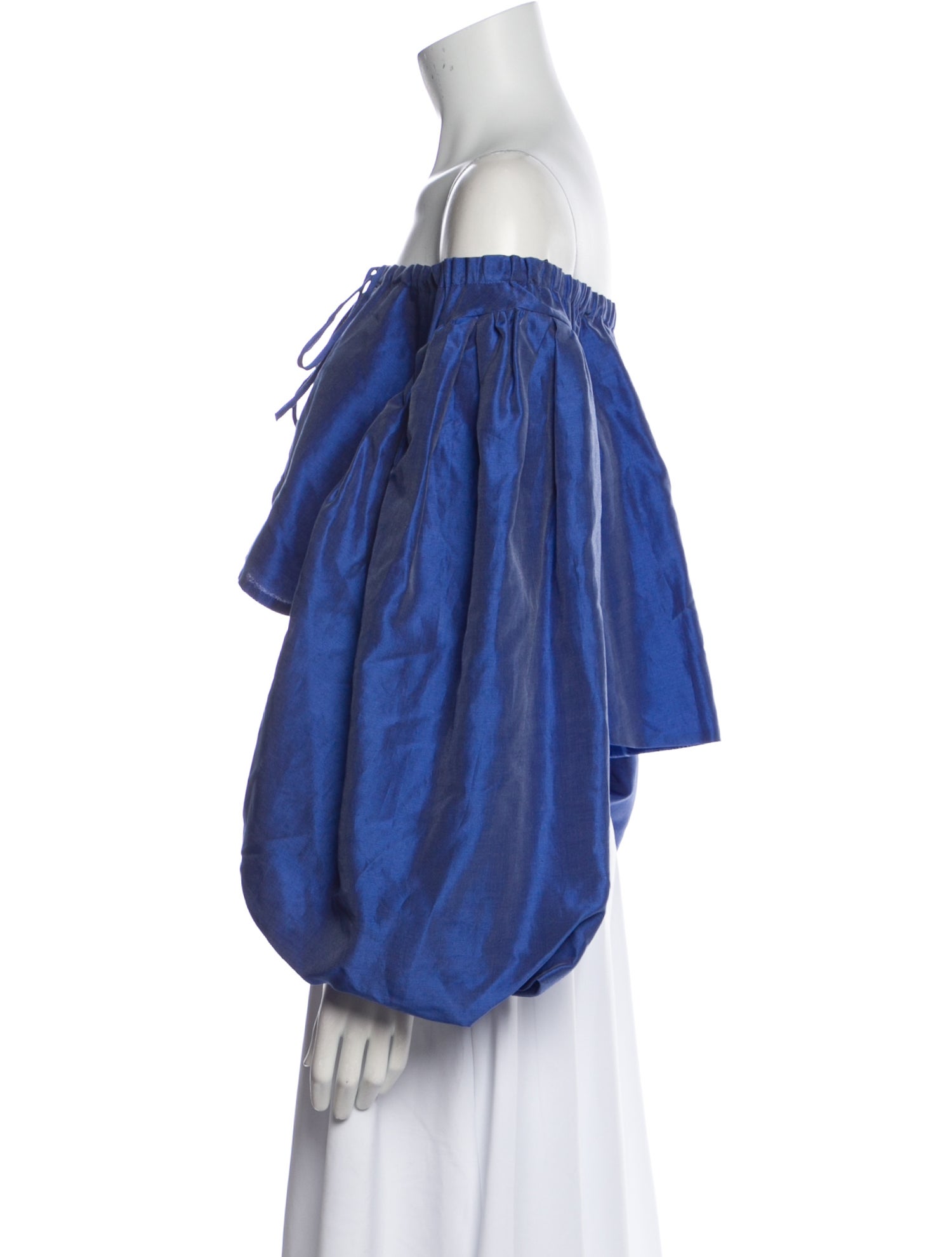 Rosie Assoulin Off-The-Shoulder Long Sleeve Crop Top