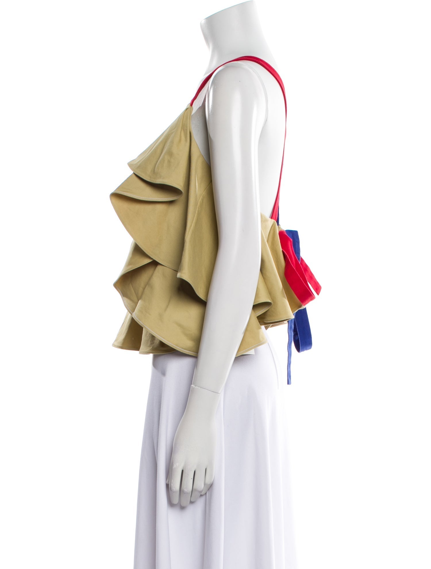 Rosie Assoulin V-Neck Sleeveless Crop Top