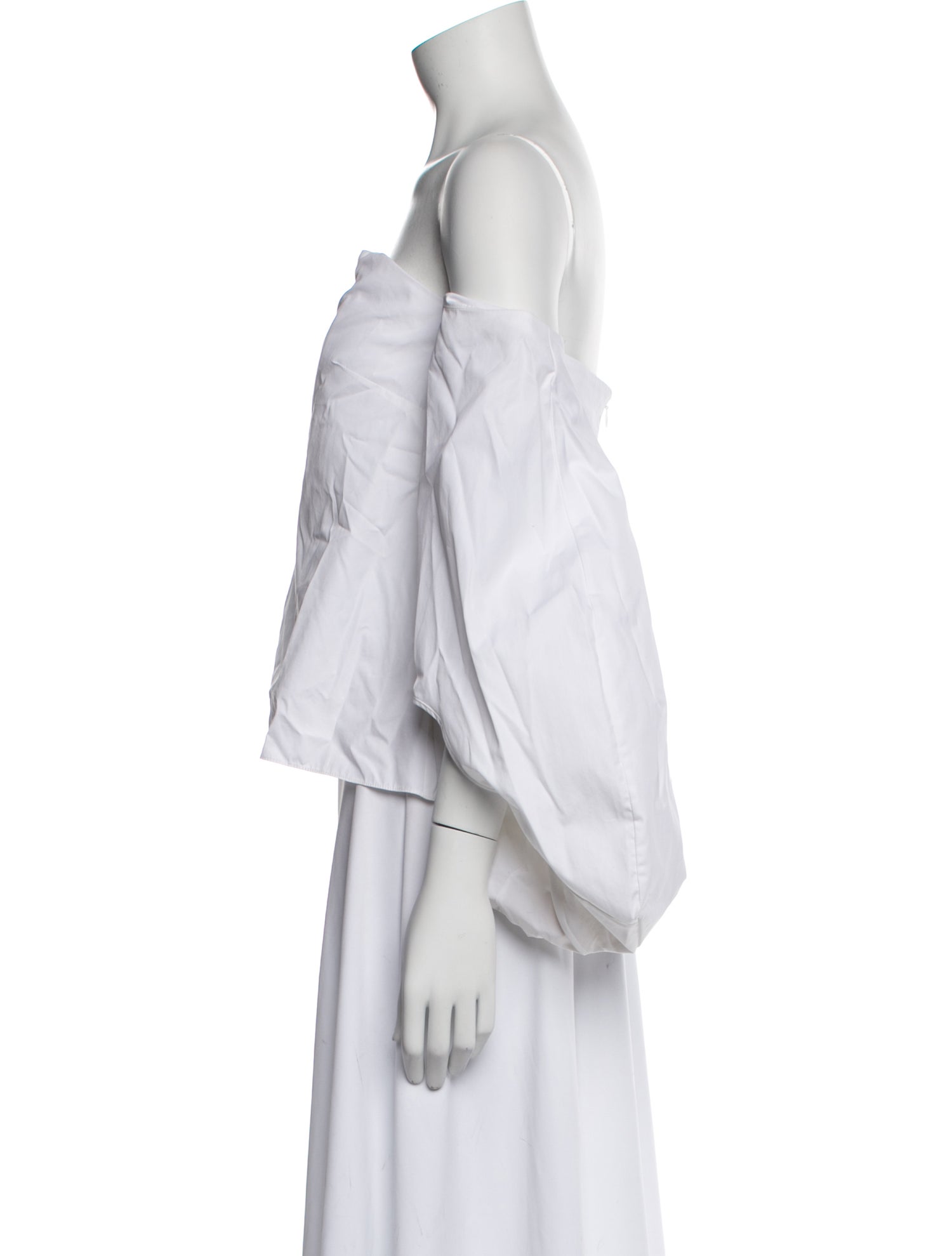 Rosie Assoulin Off-The-Shoulder Three-Quarter Sleeve Crop Top