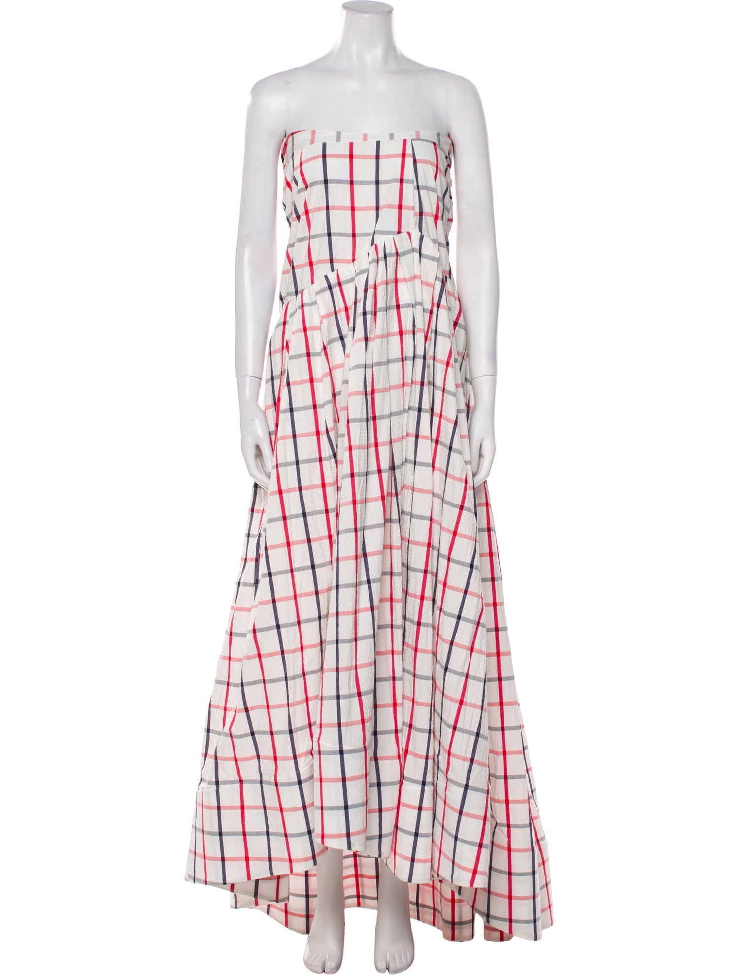 Rosie Assoulin Plaid Print Long Dress