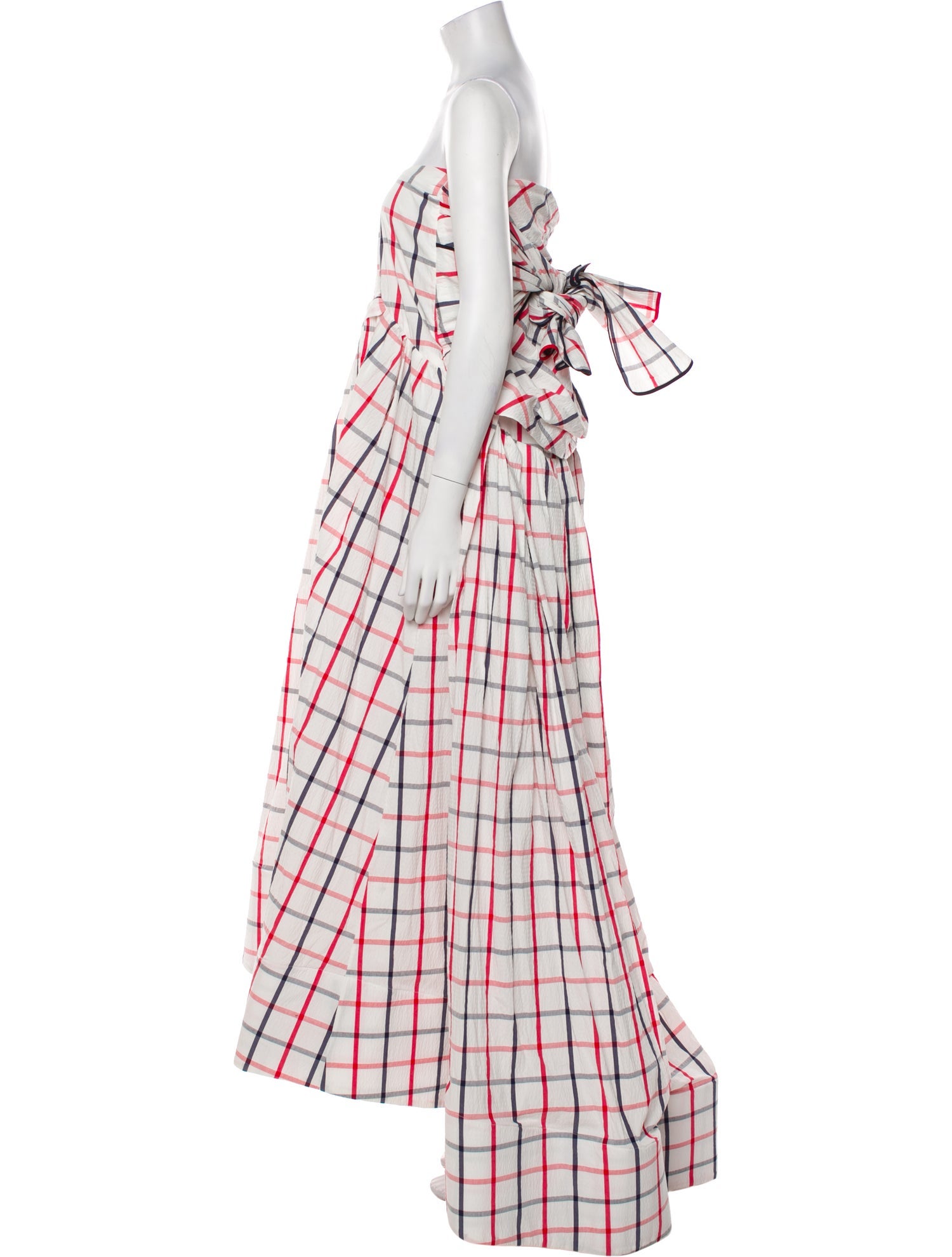 Rosie Assoulin Plaid Print Long Dress