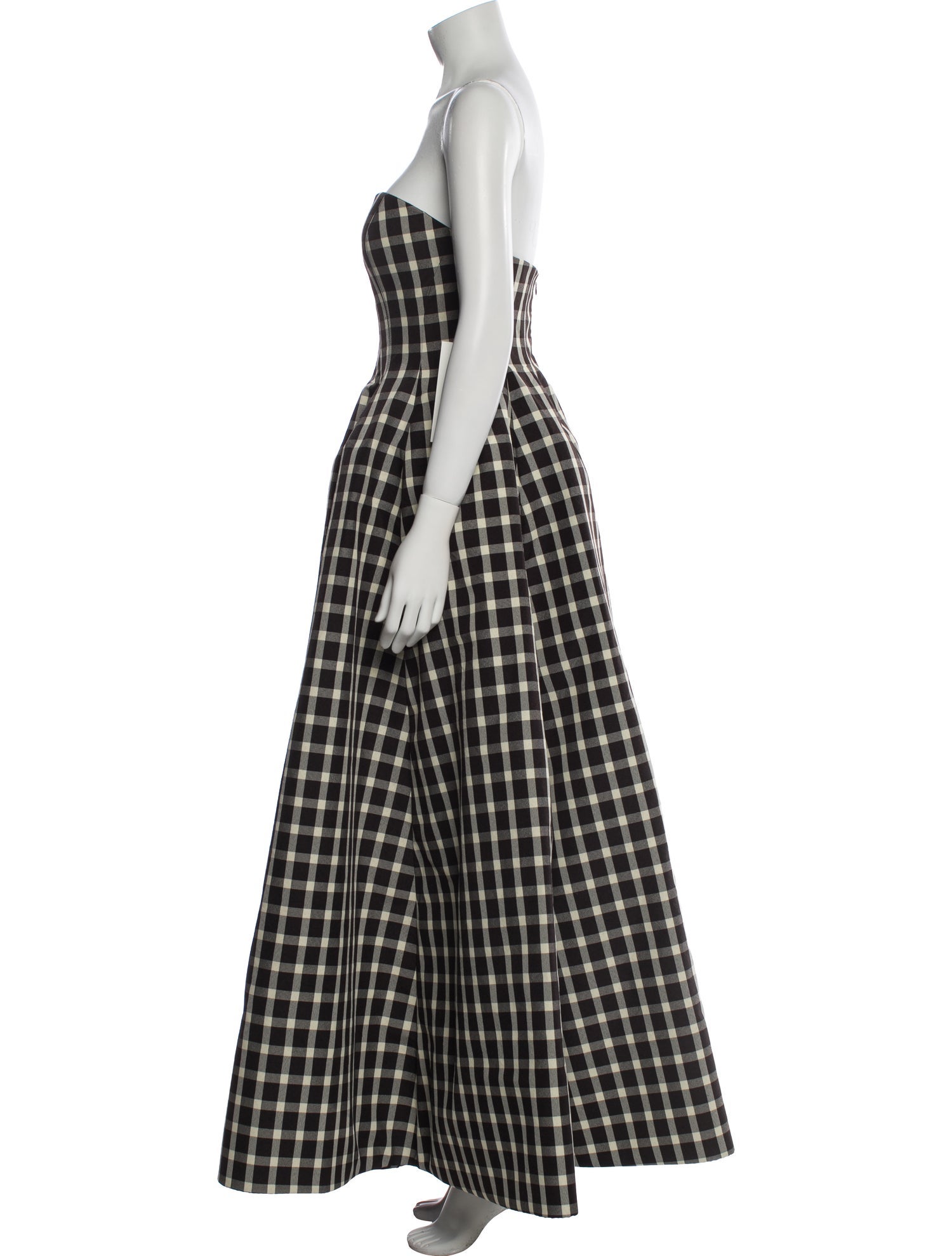 Rosie Assoulin Plaid Print Long Dress
