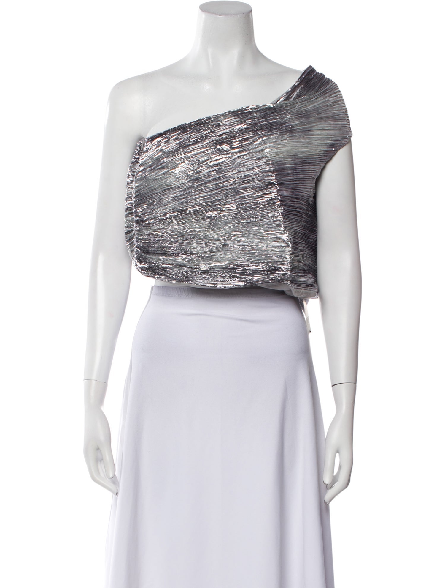 Rosie Assoulin One-Shoulder Sleeveless Crop Top