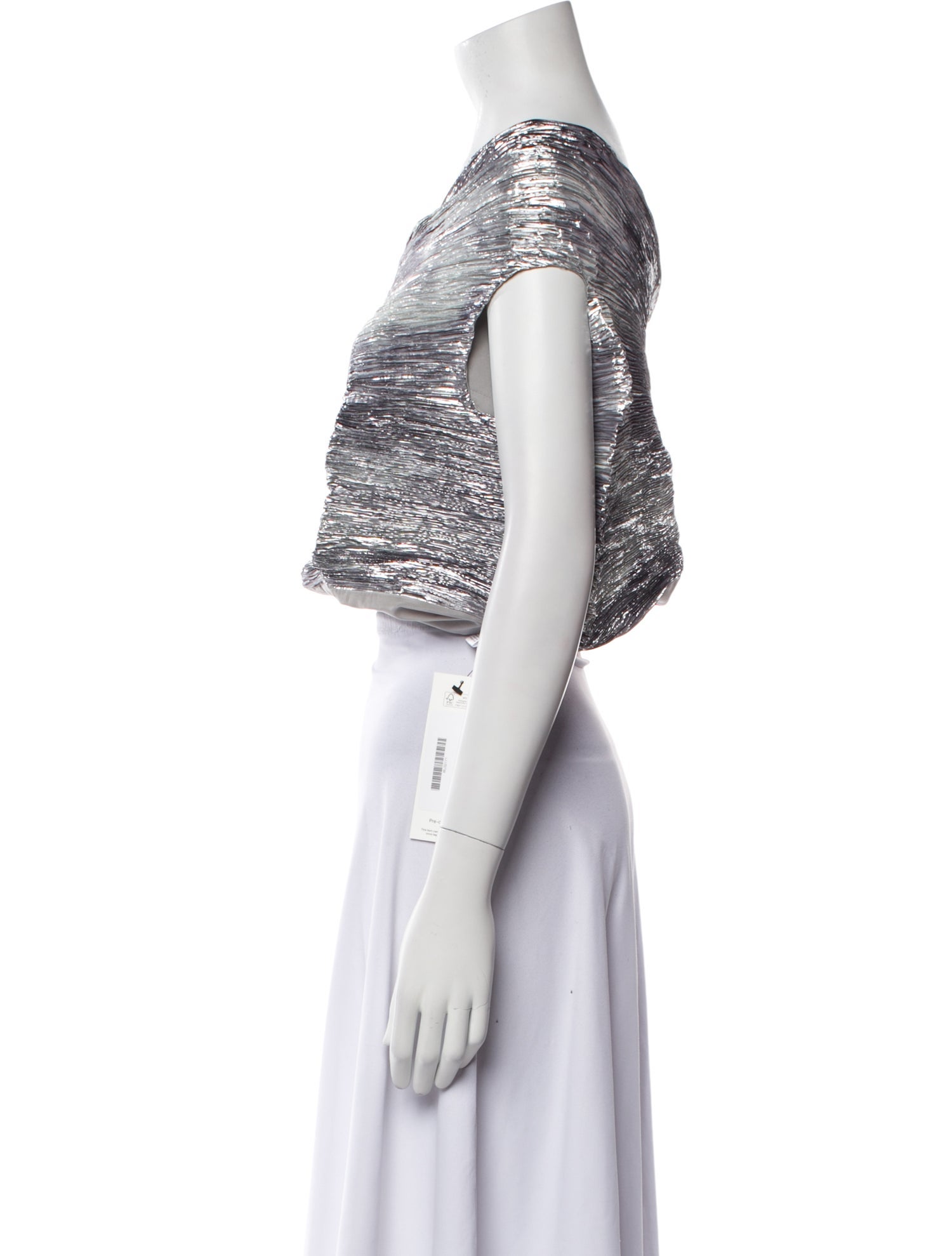 Rosie Assoulin One-Shoulder Sleeveless Crop Top