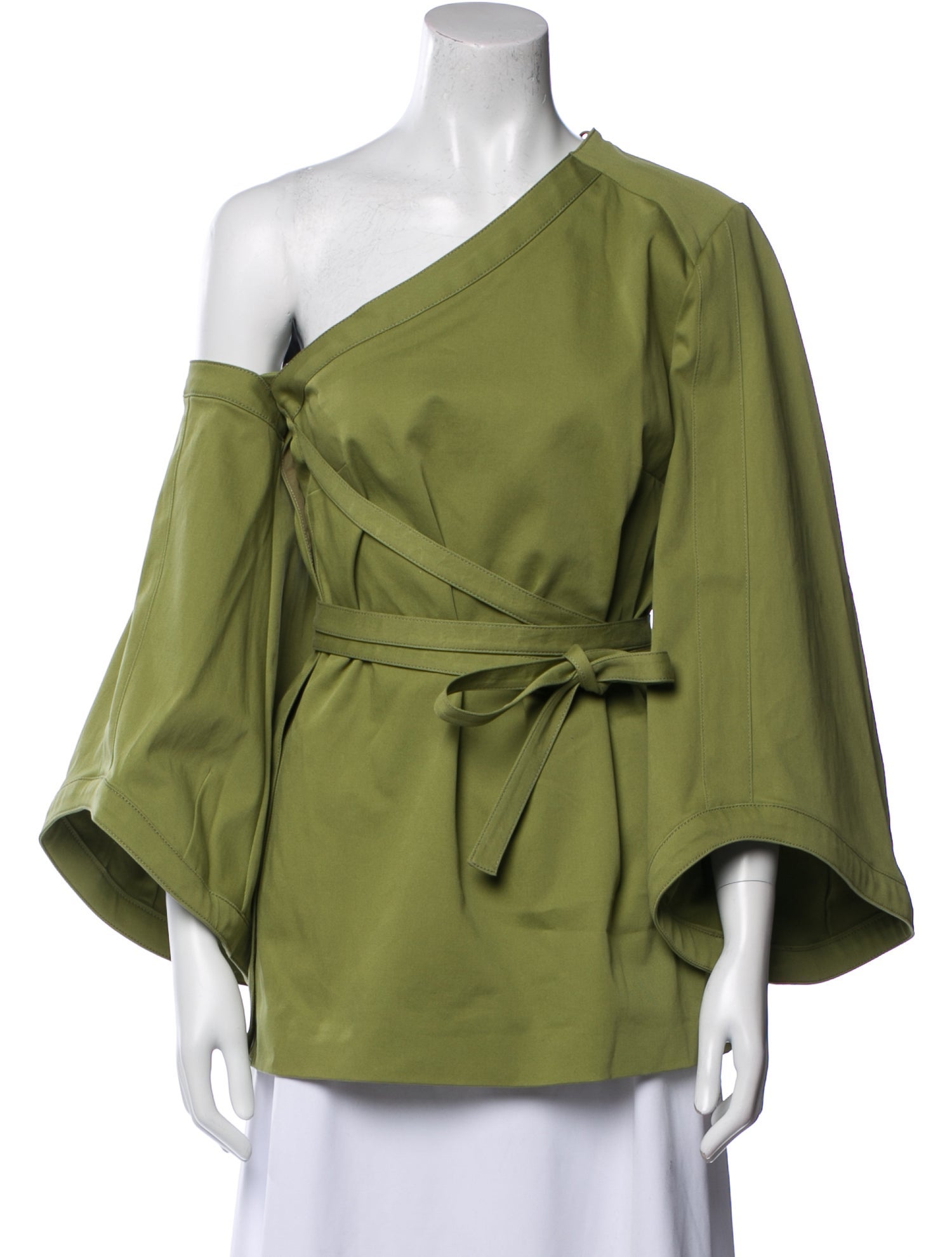 Rosie Assoulin One-Shoulder Three-Quarter Sleeve Blouse w/ Tags