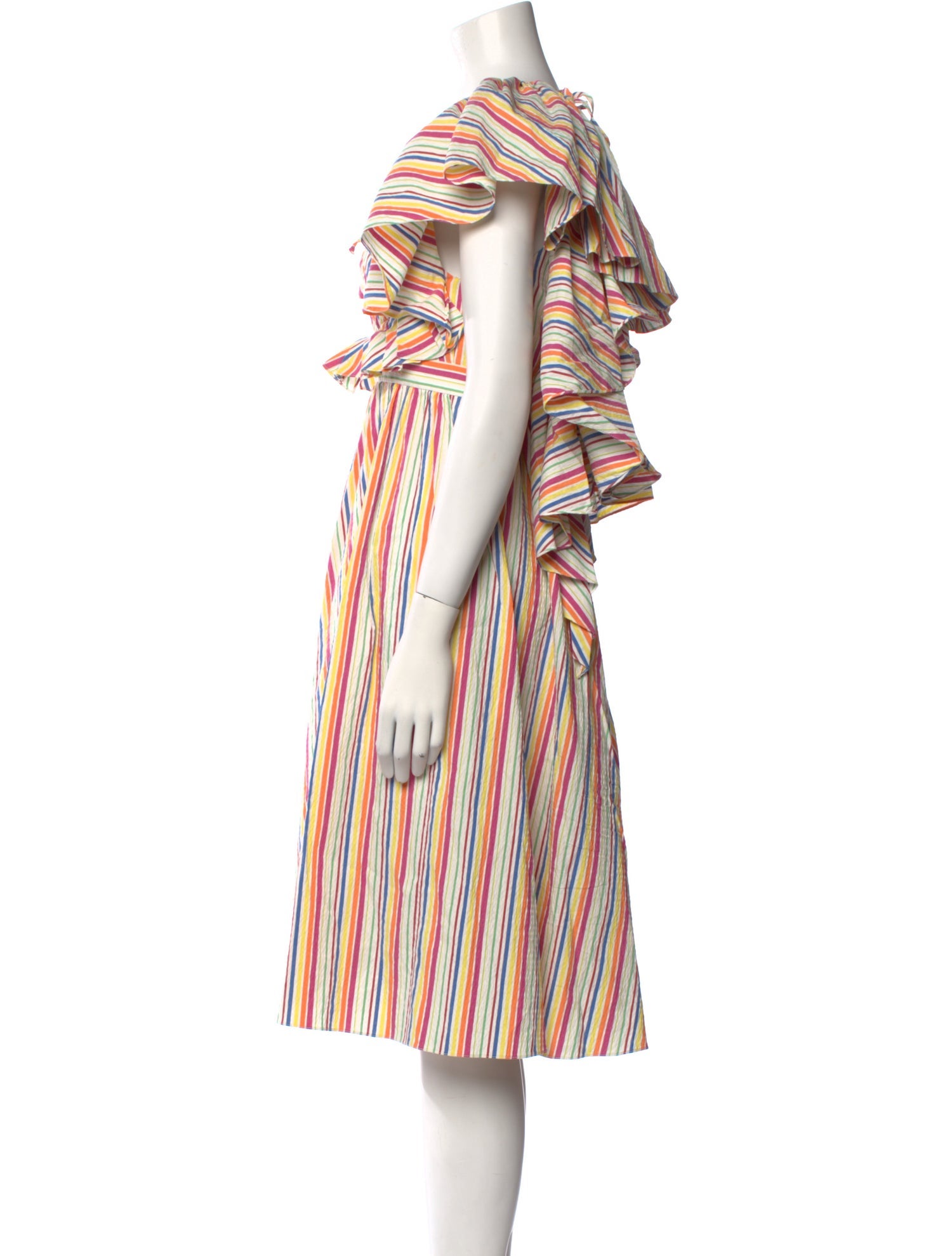 Rosie Assoulin Striped Midi Length Dress