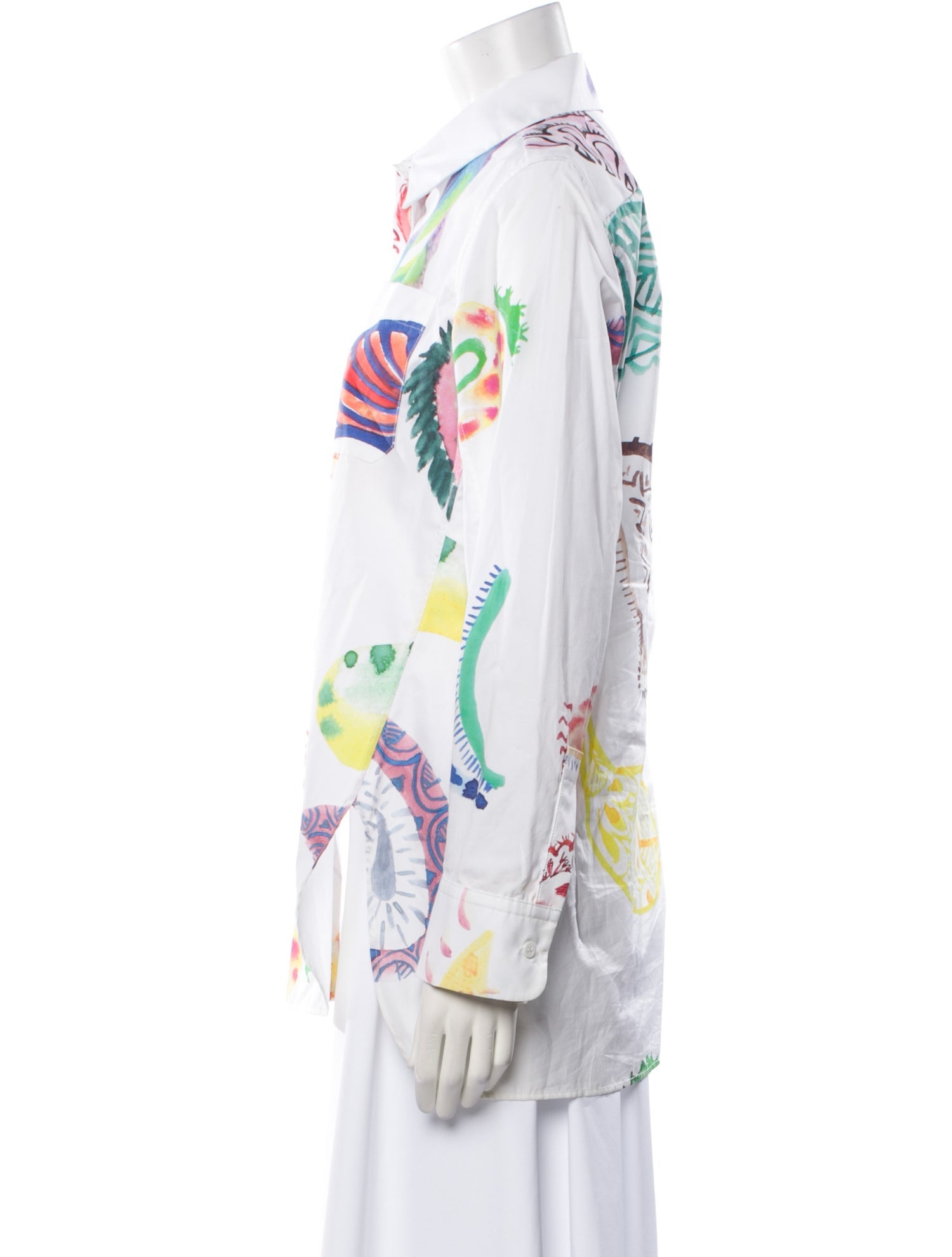 Rosie Assoulin Printed Long Sleeve Button-Up Top