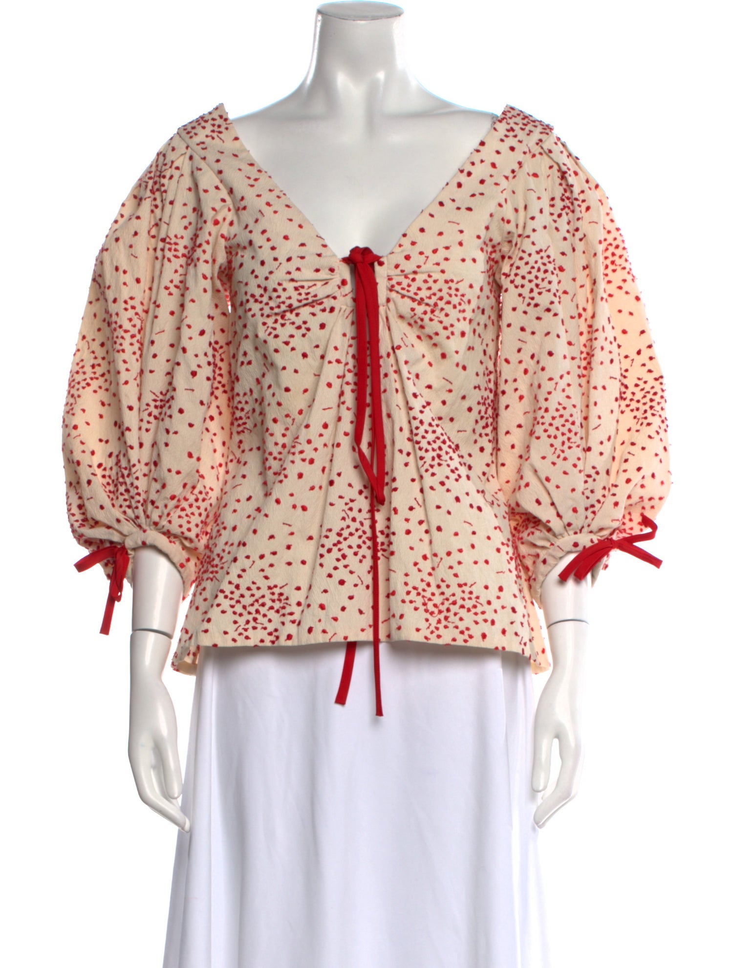 Rosie Assoulin Printed V-Neck Blouse