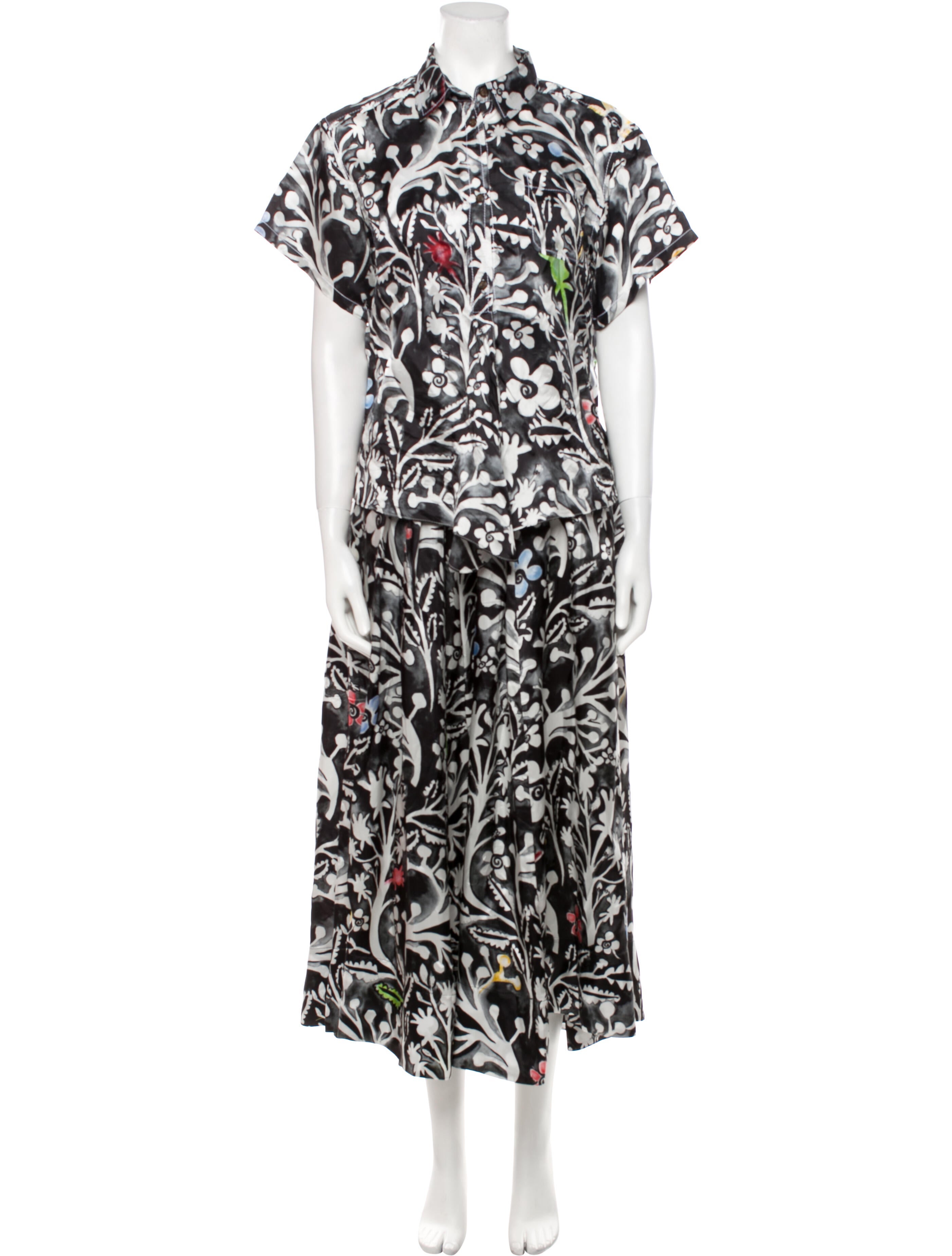 Rosie Assoulin Printed Ruffle Embellishment Skirt Set w/ Tags