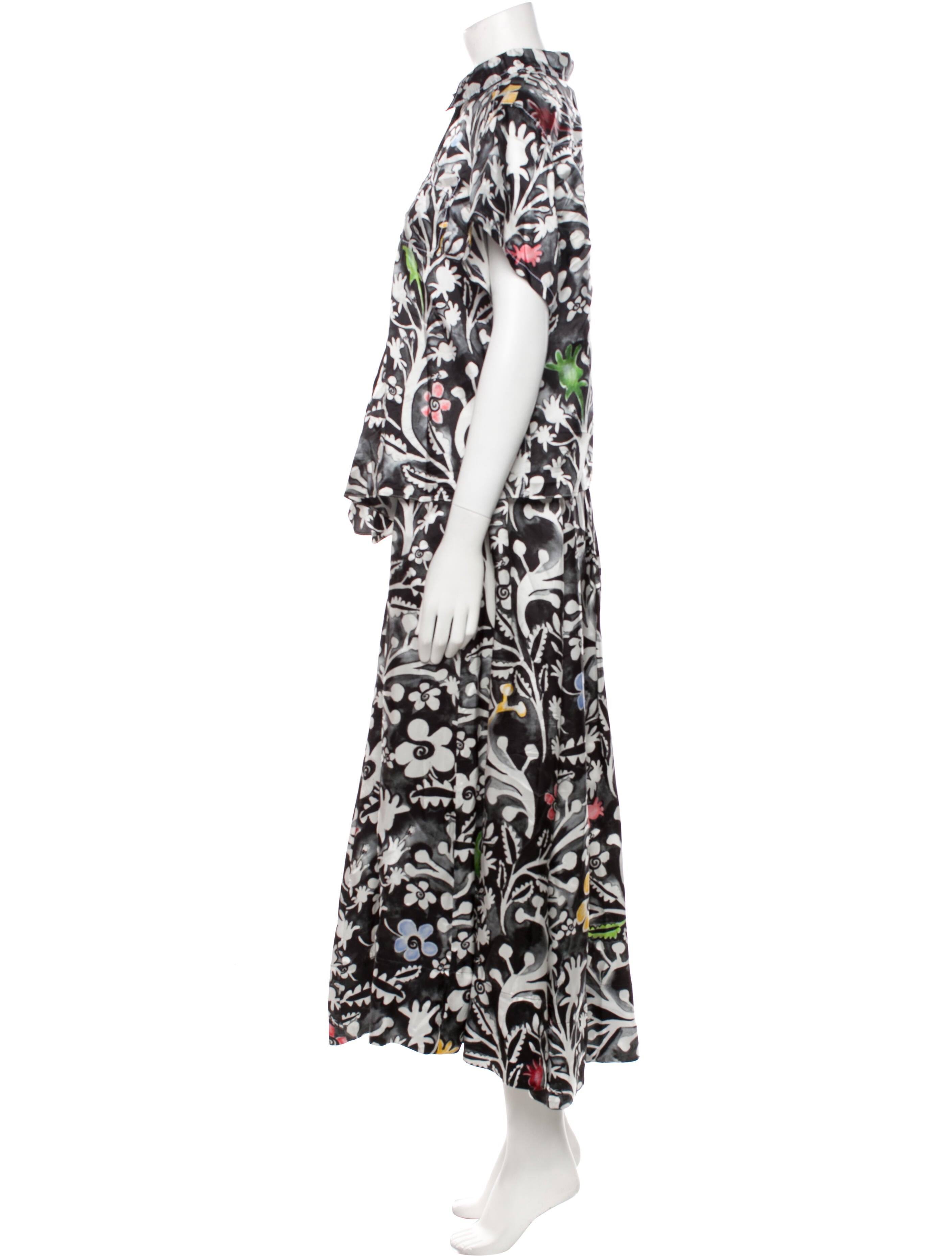 Rosie Assoulin Printed Ruffle Embellishment Skirt Set w/ Tags