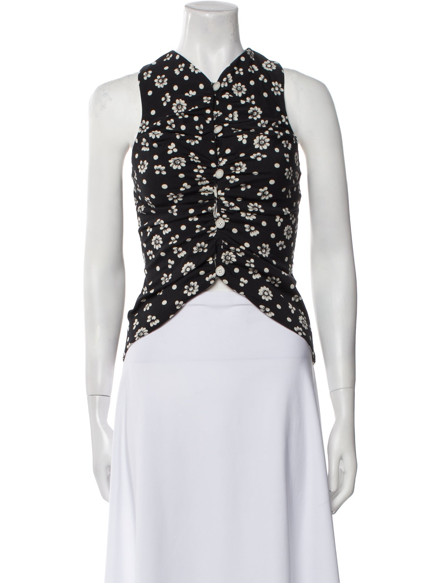 Rosie Assoulin Floral Print Halterneck Crop Top w/ Tags