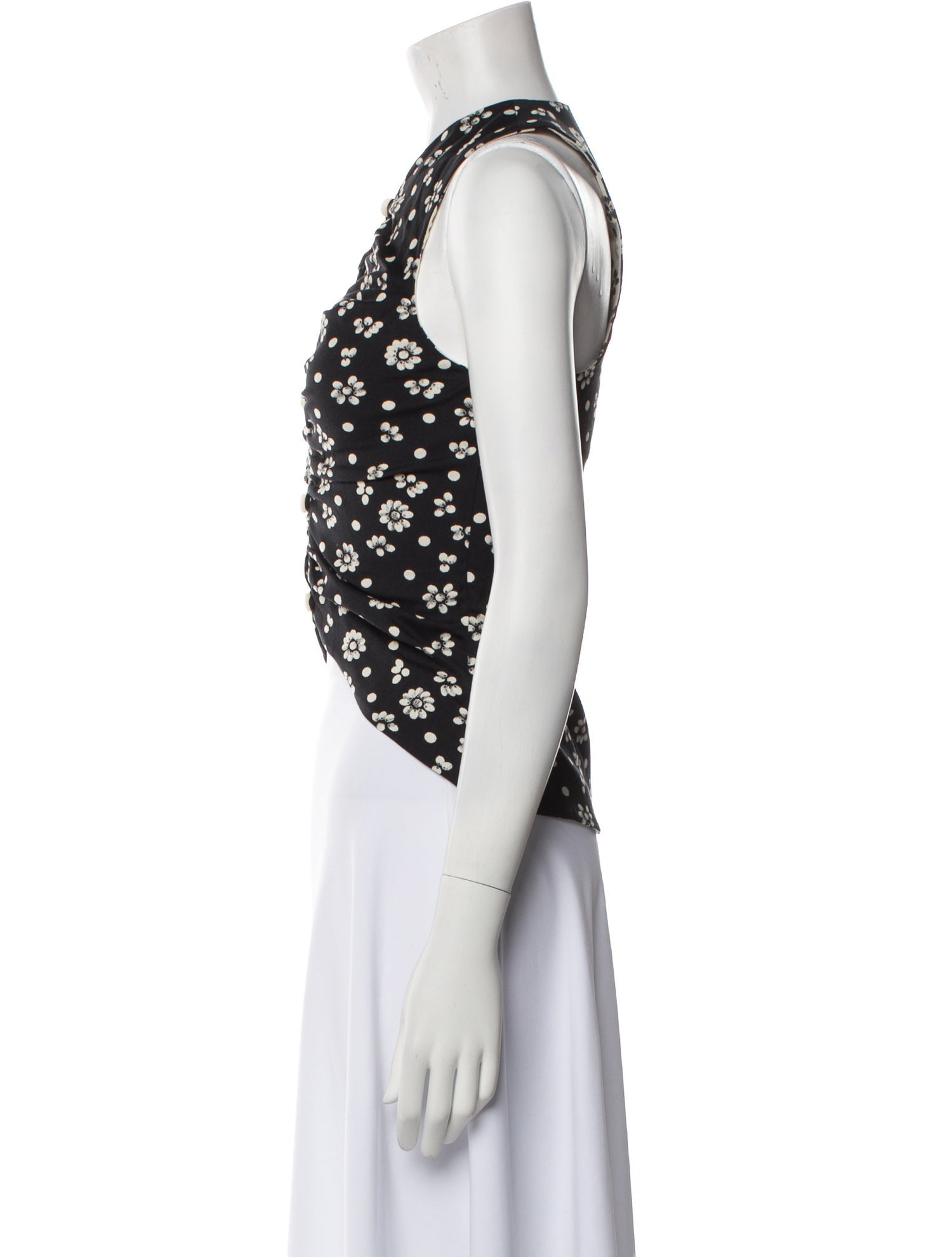 Rosie Assoulin Floral Print Halterneck Crop Top w/ Tags