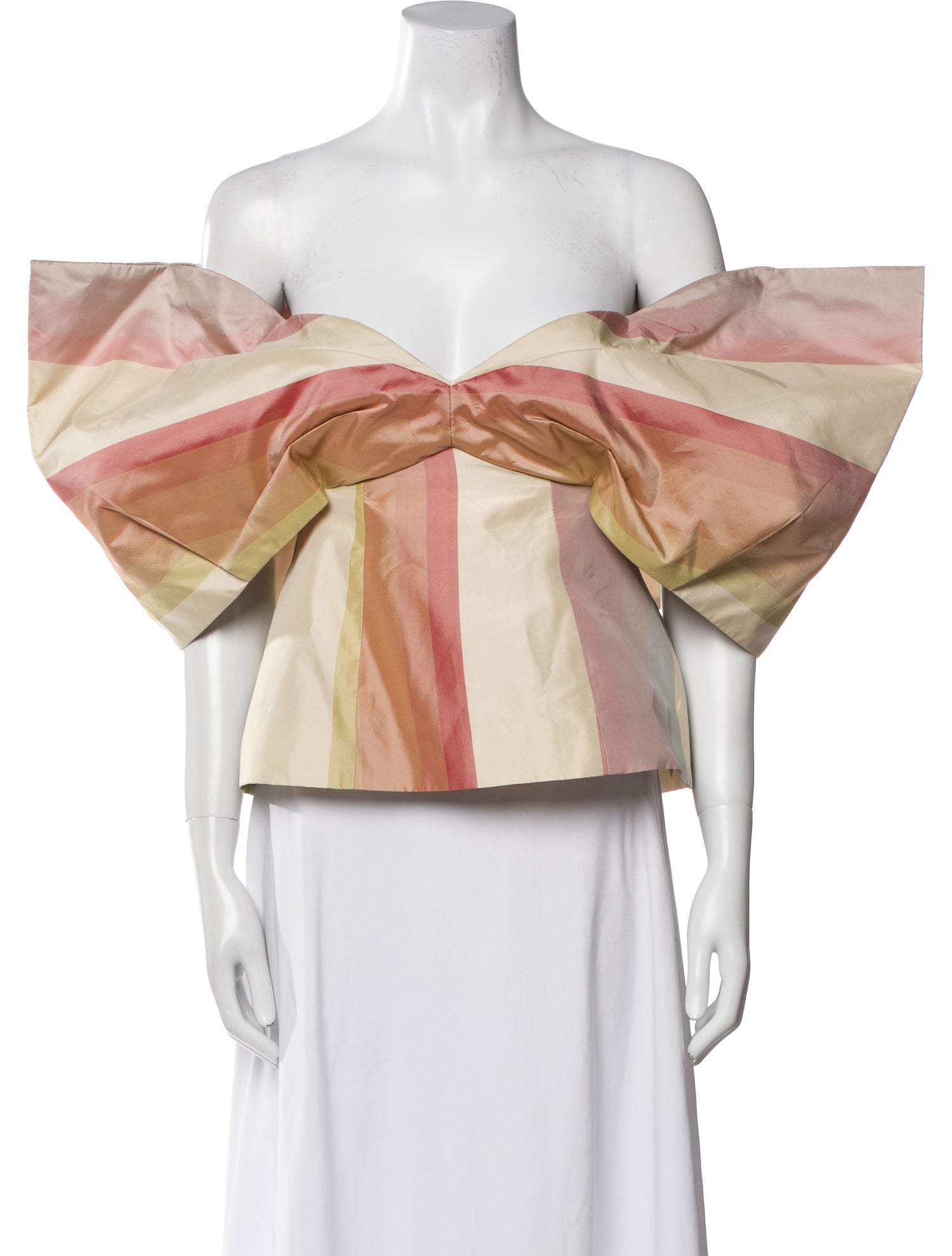 Rosie Assoulin Silk Off-The-Shoulder Crop Top