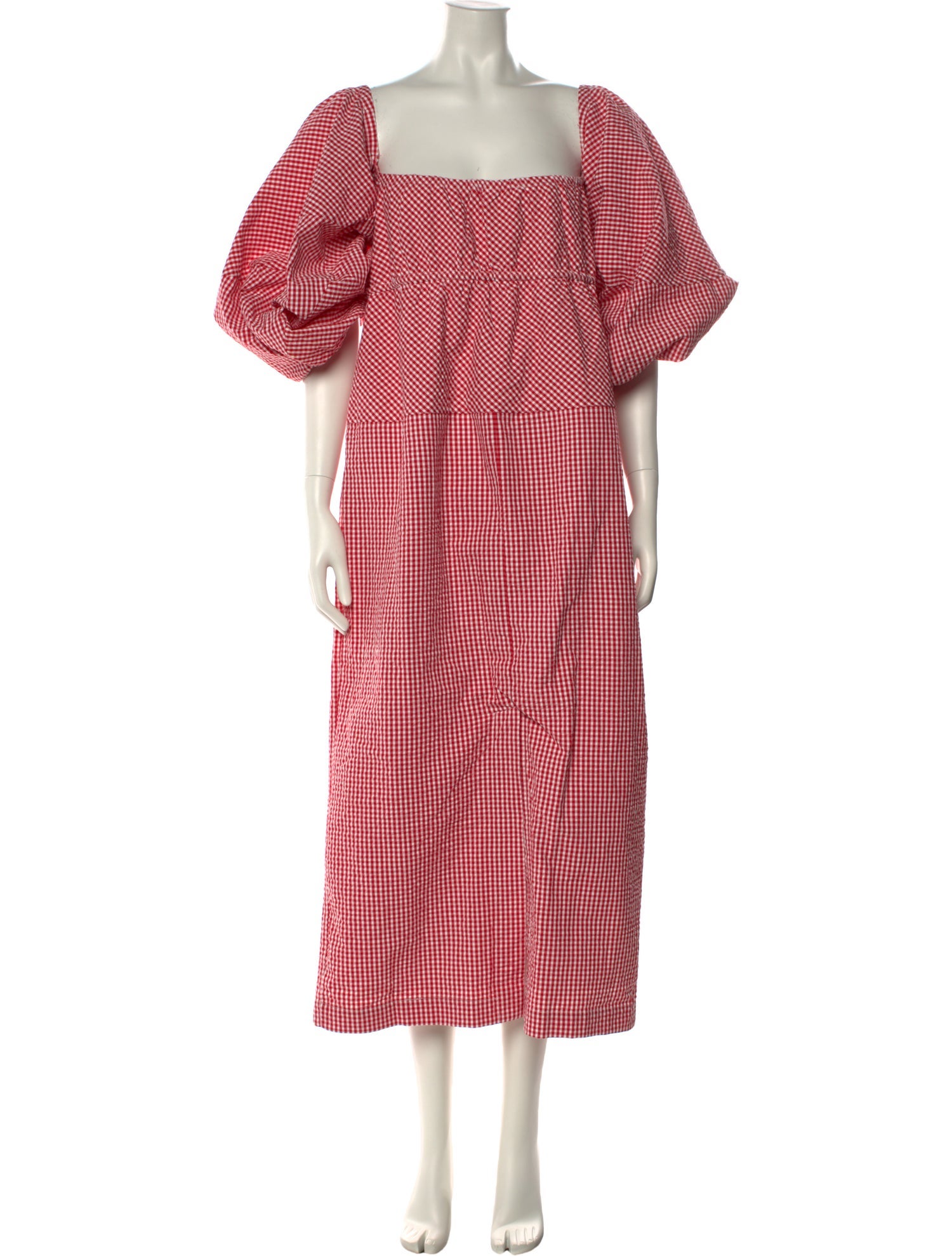 Rosie Assoulin Plaid Print Midi Length Dress