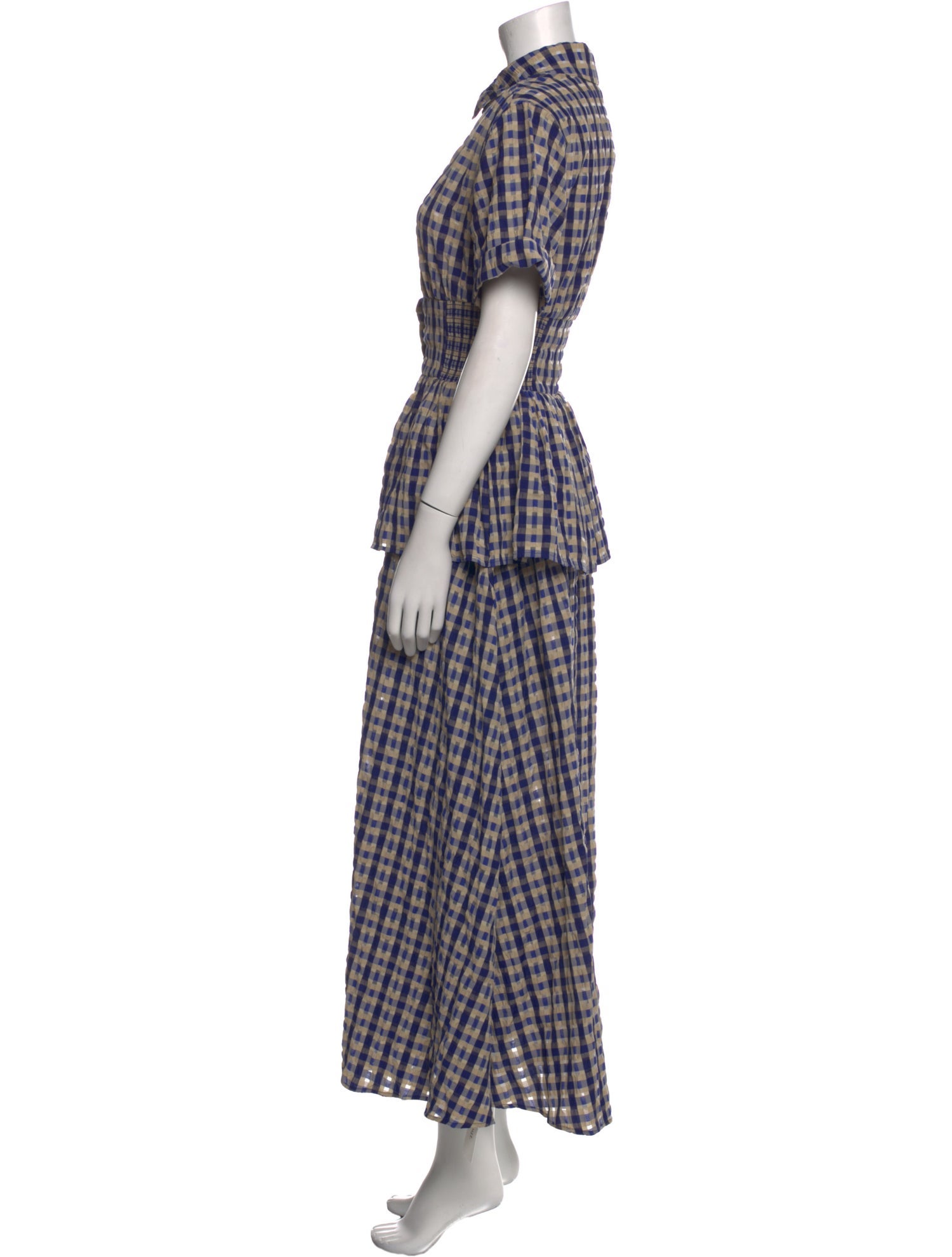 Rosie Assoulin Plaid Print Long Dress