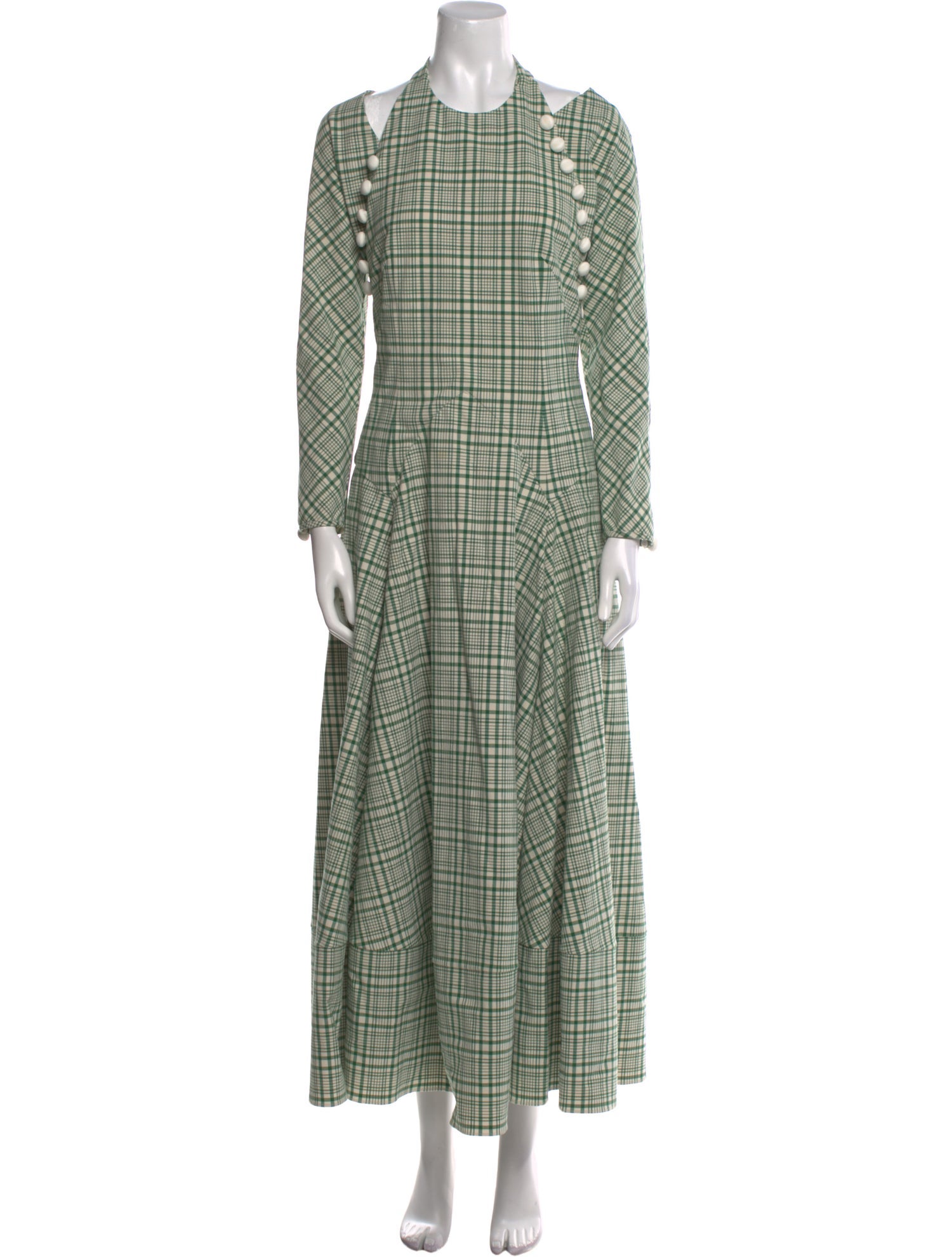 Rosie Assoulin Plaid Print Long Dress