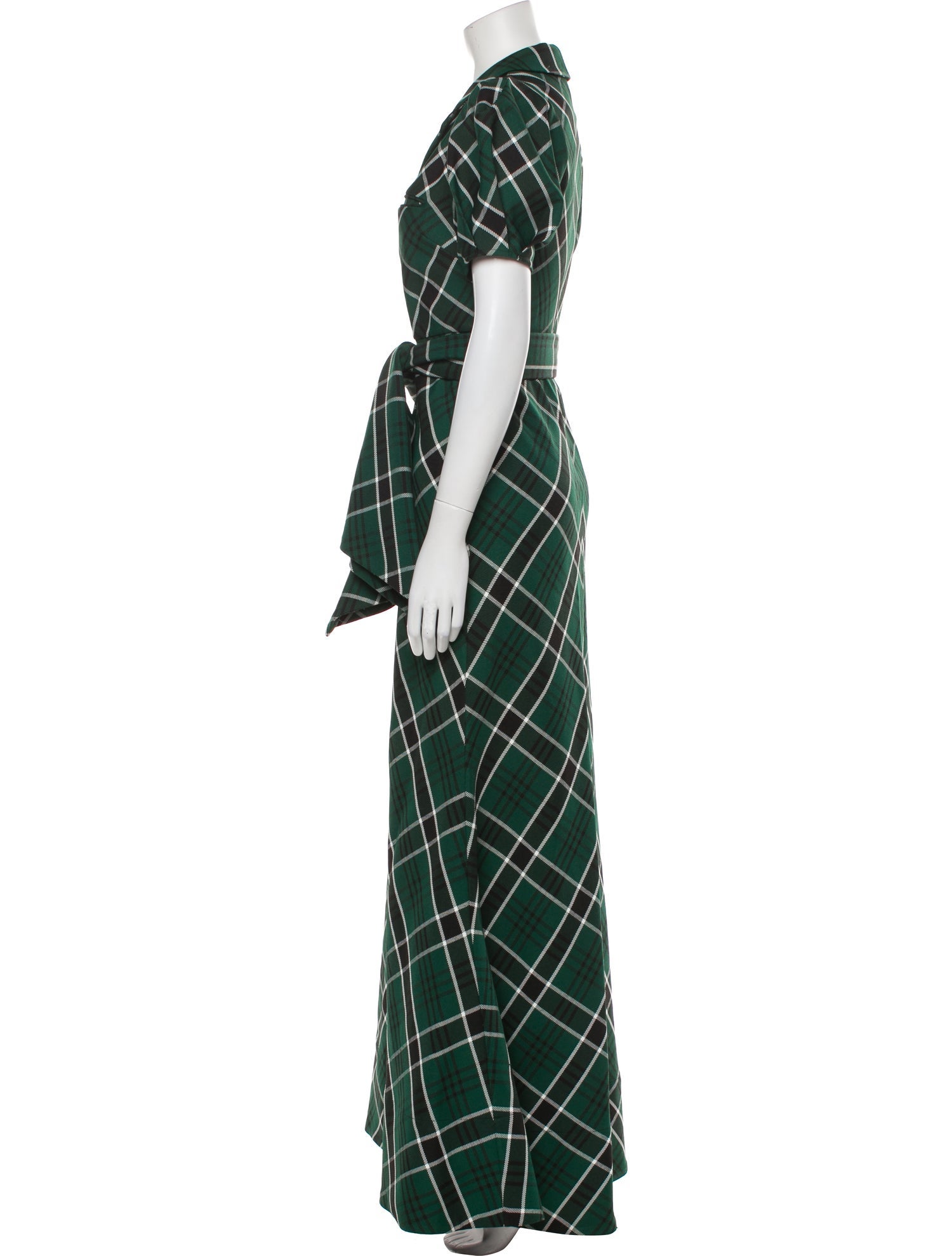 Rosie Assoulin Plaid Print Long Dress