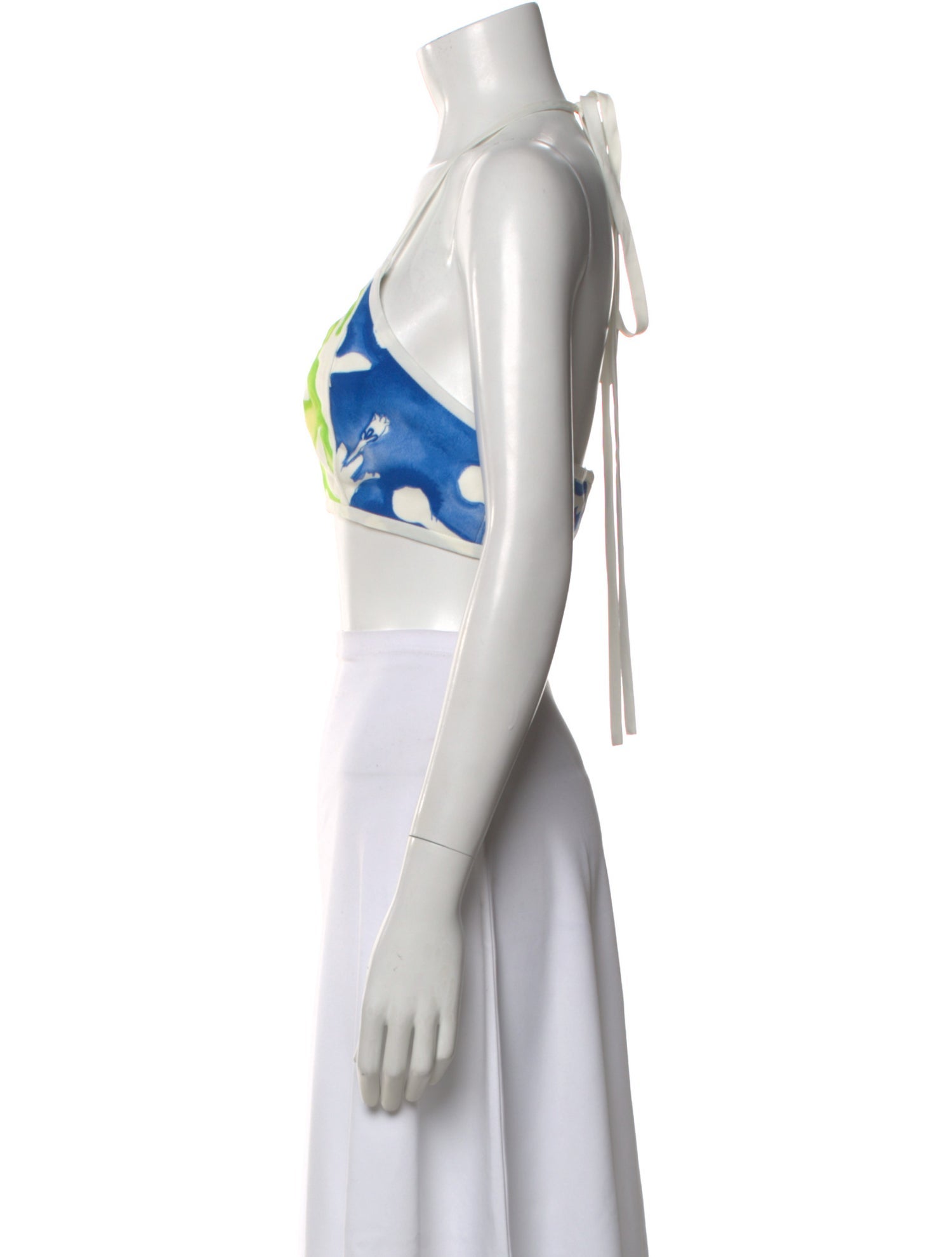 Rosie Assoulin Printed Halterneck Crop Top