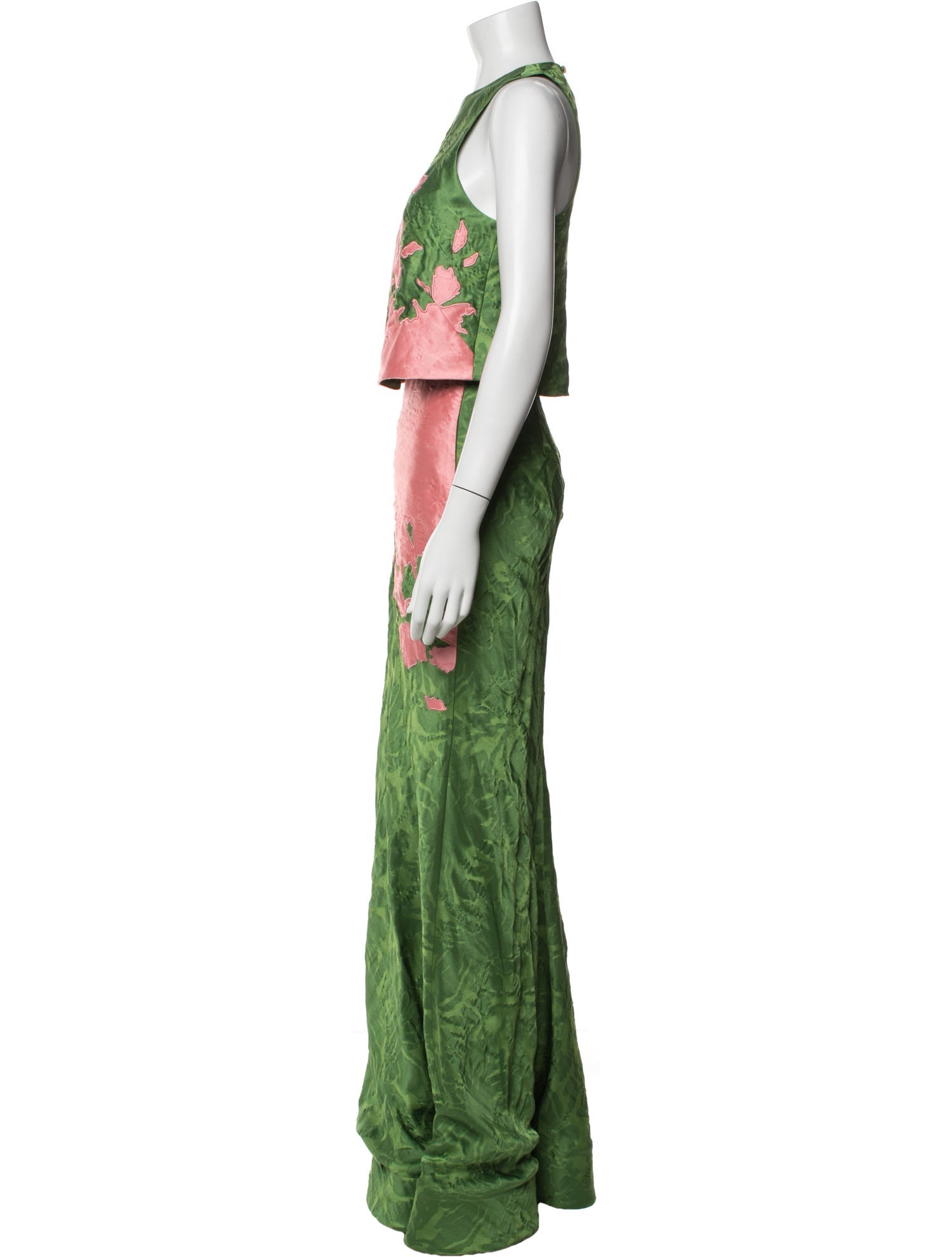 Rosie Assoulin Floral Print Keyhole Accent Skirt Set