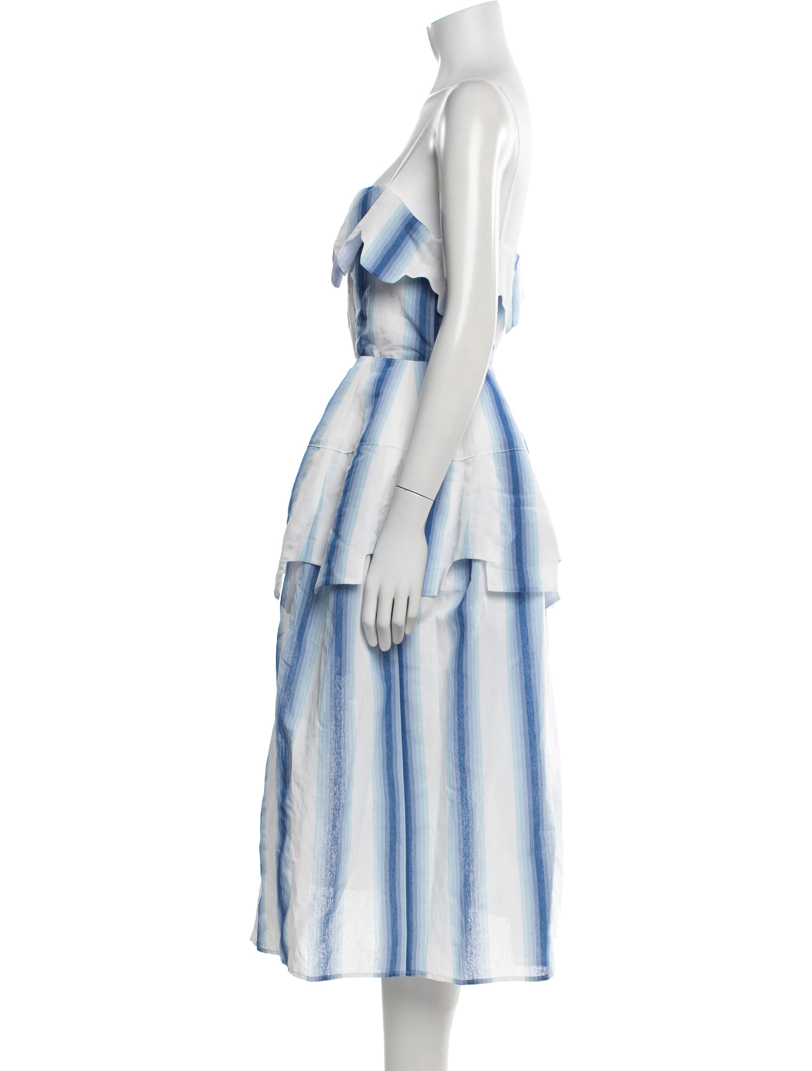 Rosie Assoulin Striped Midi Length Dress