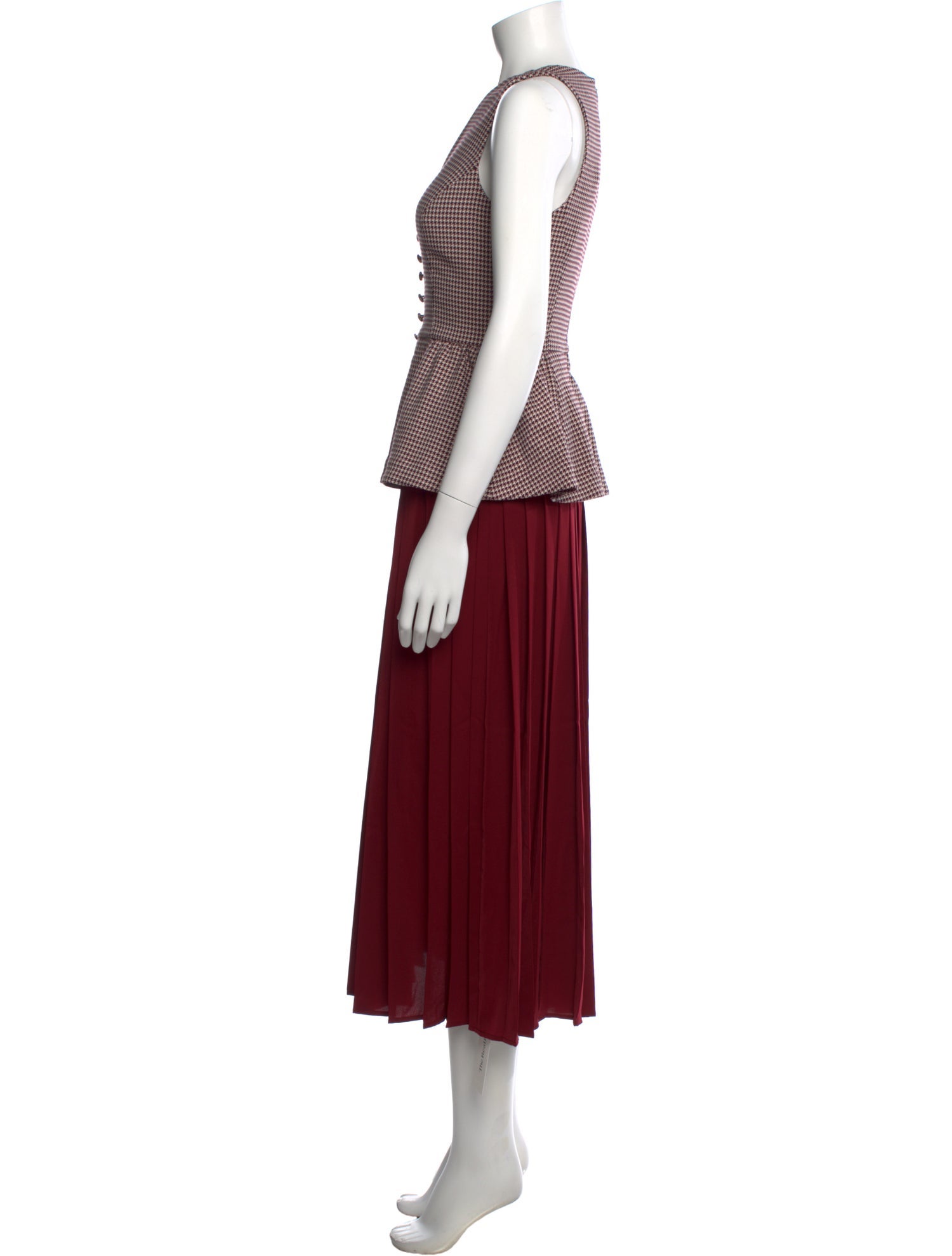 Rosie Assoulin Houndstooth Print Midi Length Dress