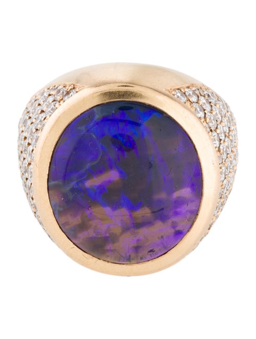 Irene Neuwirth 18K Boulder Opal & Diamond Cocktail Ring