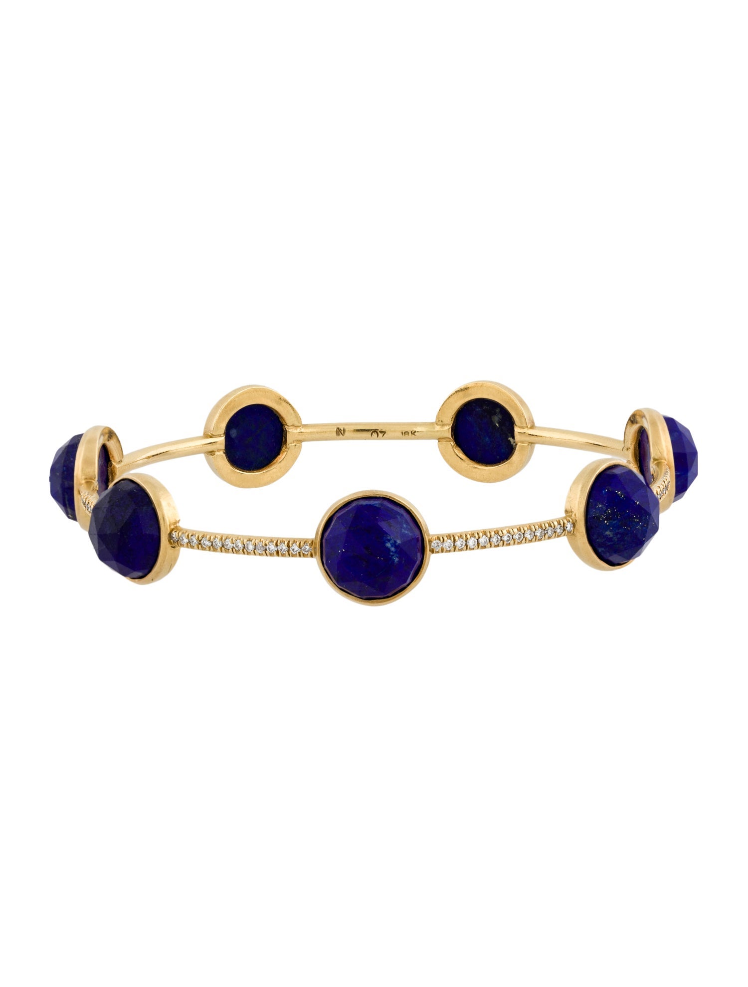 Irene Neuwirth 18K Lapis Lazuli & Diamond Bangle Bracelet