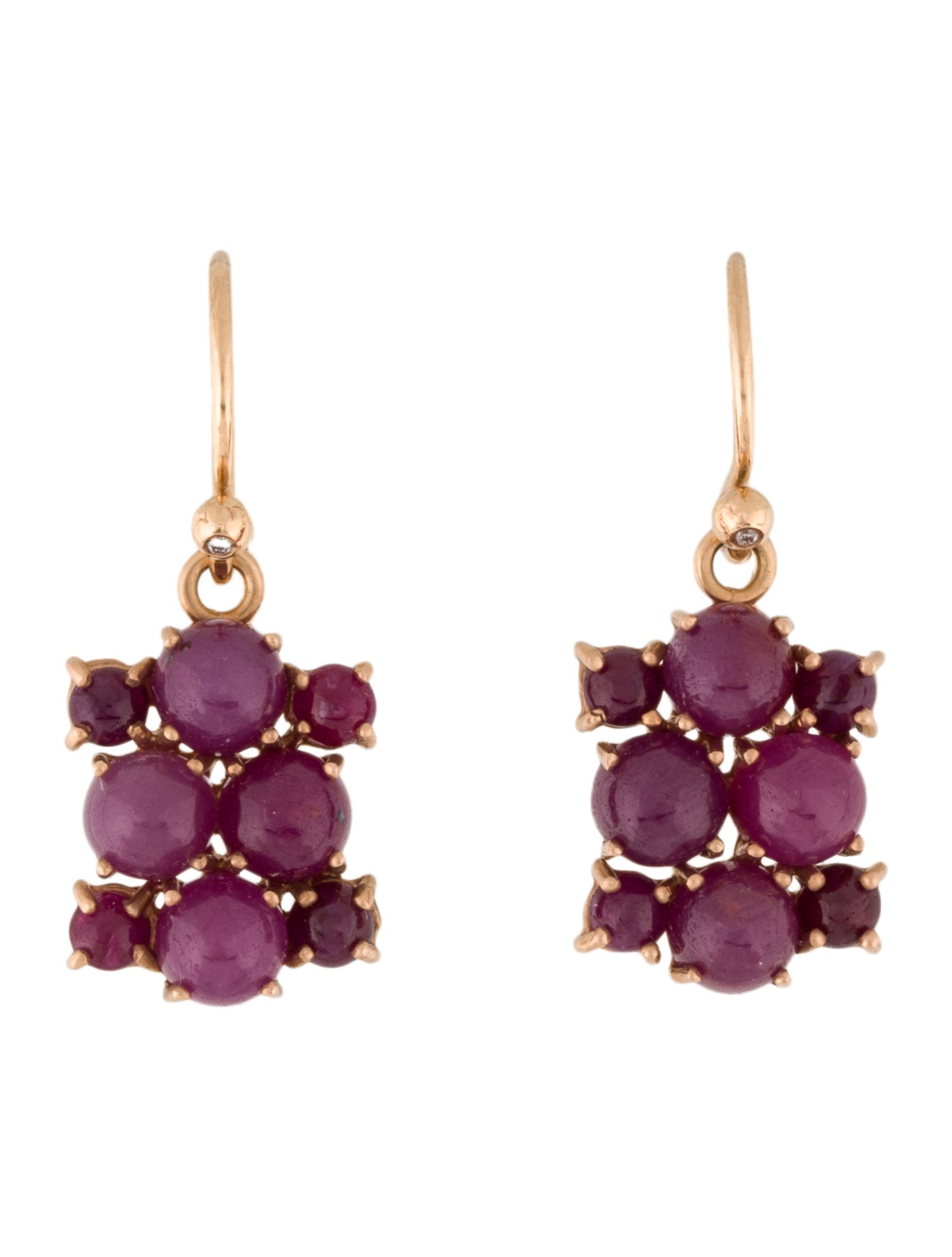 Irene Neuwirth 14K Ruby & Diamond Drop Earrings