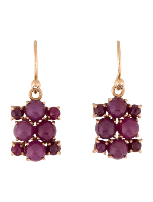 Irene Neuwirth 14K Ruby & Diamond Drop Earrings