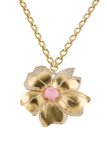 Irene Neuwirth Pendant Necklace 18K Tourmaline & Diamond Golden Blossom