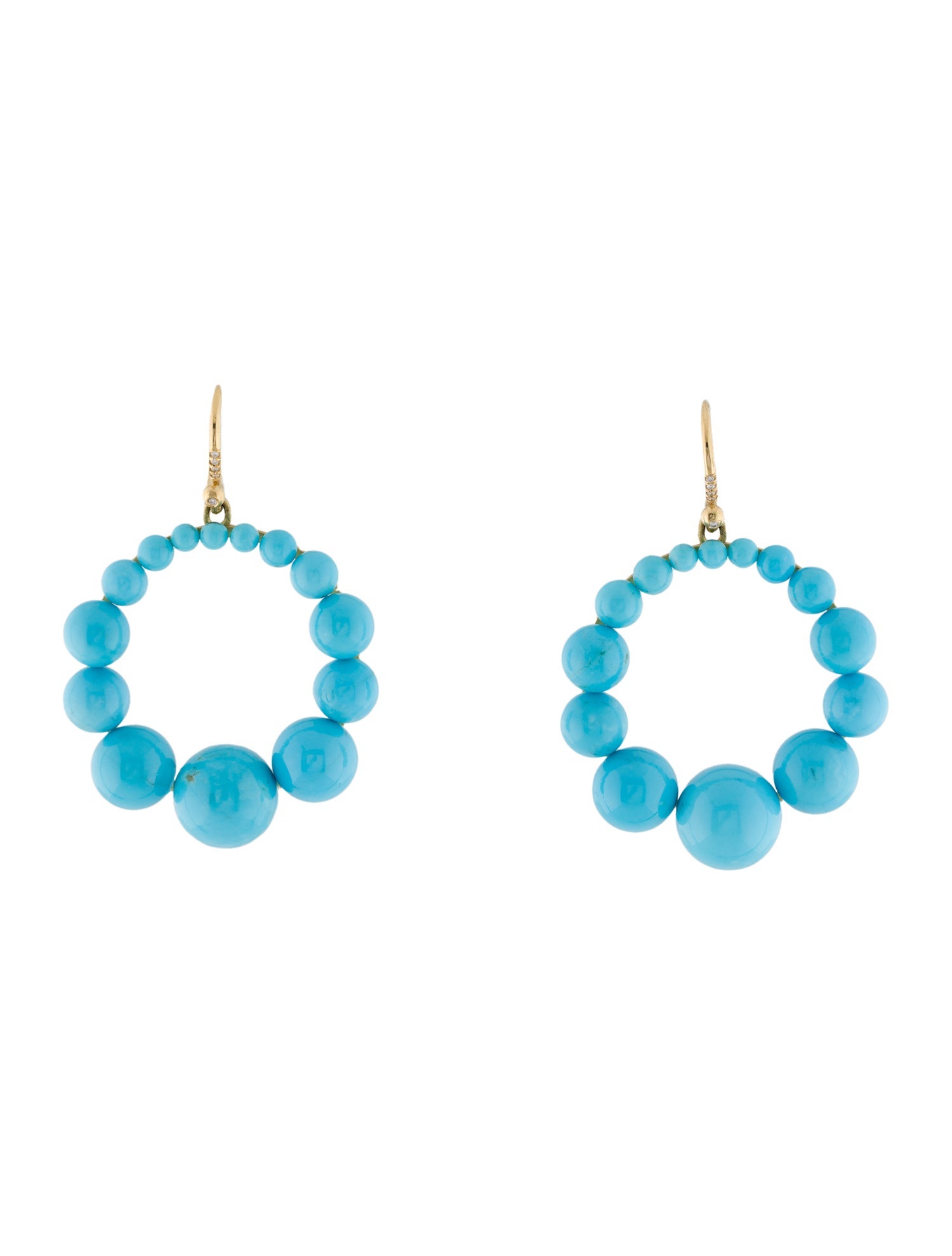 Irene Neuwirth 18K Turquoise Gumball Hoop Earrings