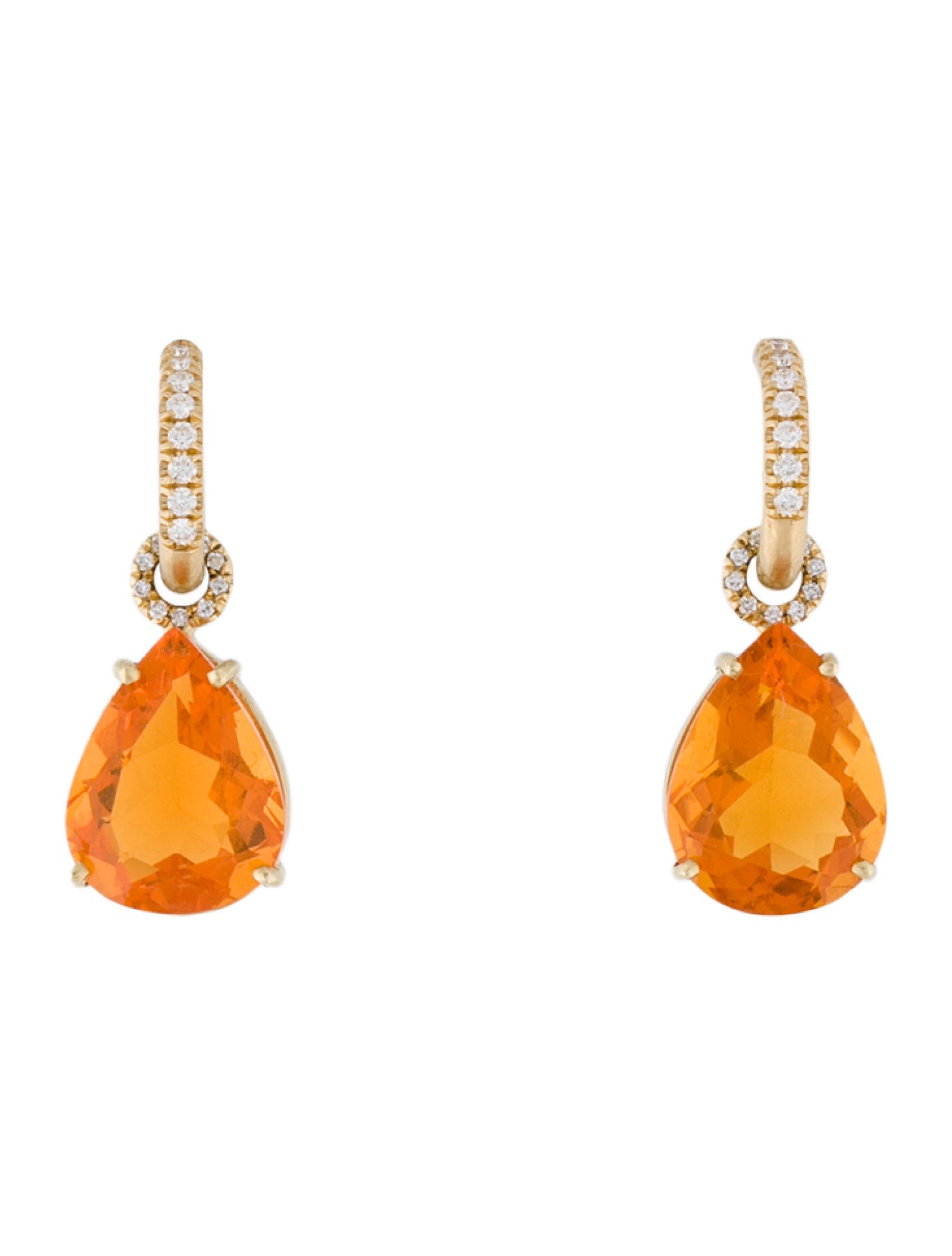 Irene Neuwirth 18K Fire Opal & Diamond Convertible Drop Earrings