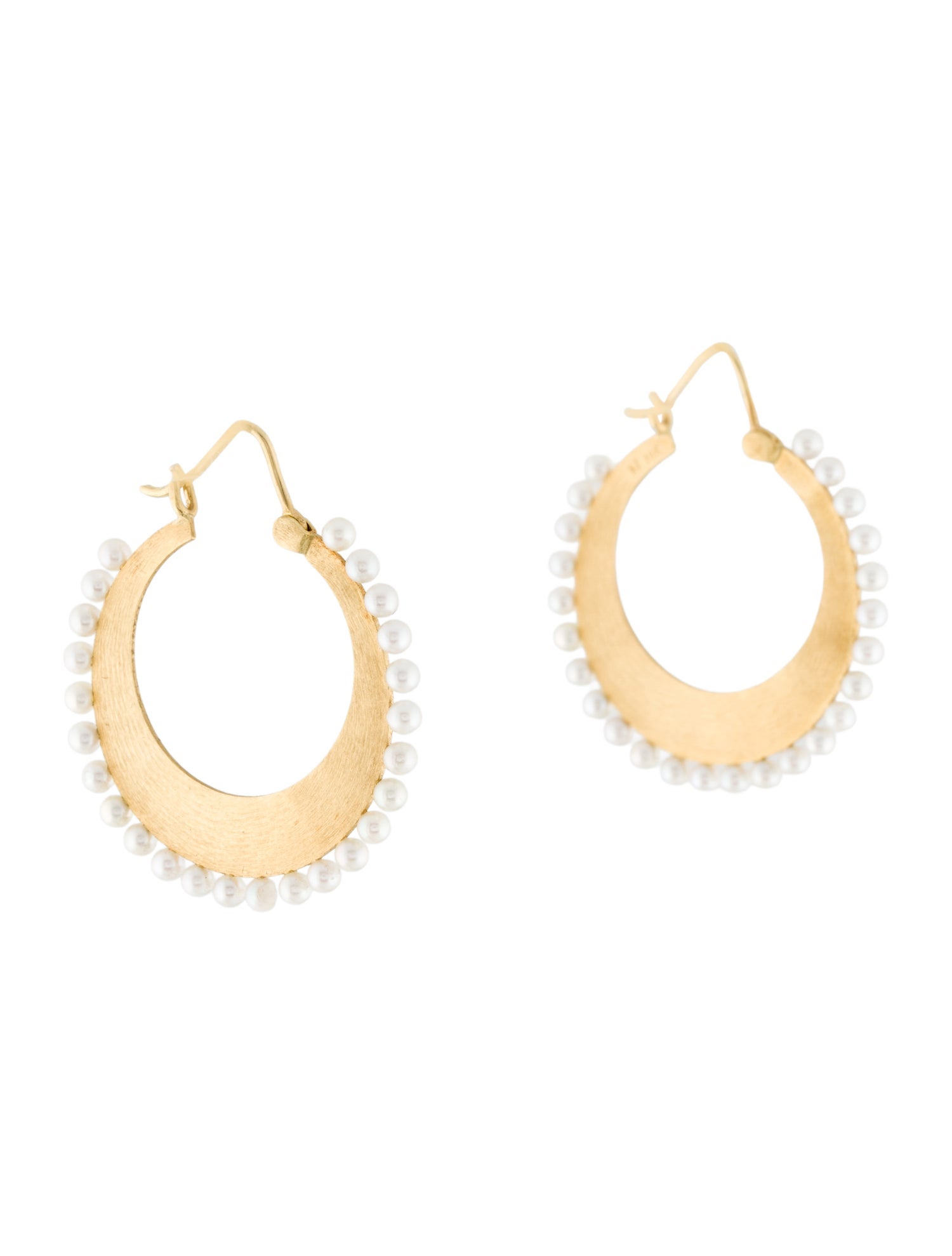 Irene Neuwirth 18K Pearl Hoop Earrings