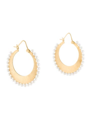 Irene Neuwirth Hoop 18K Pearl Earrings 2.0-2.5mm