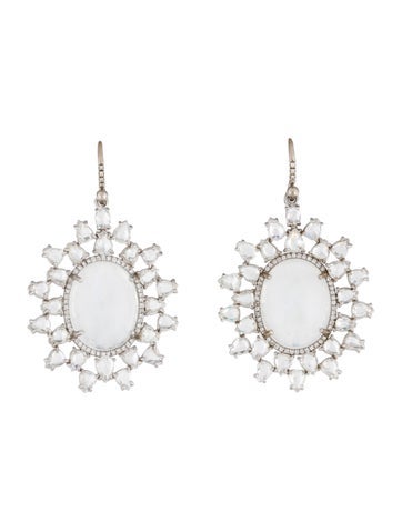 Irene Neuwirth Drop 18K Moonstone Labradorite & Diamond Earrings