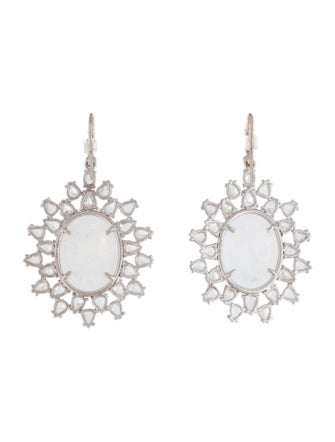 Irene Neuwirth 18K Moonstone Labradorite & Diamond Drop Earrings