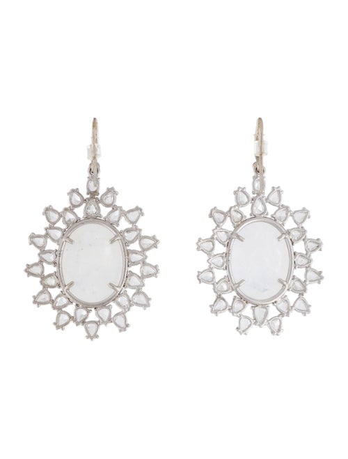 Irene Neuwirth 18K Moonstone Labradorite & Diamond Drop Earrings