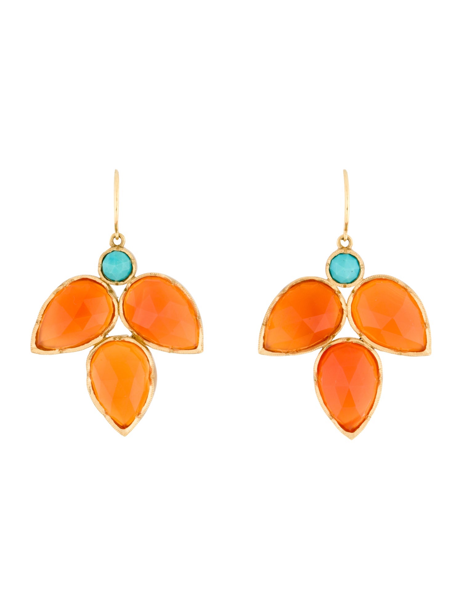 Irene Neuwirth 18K Carnelian & Turquoise Drop Earrings